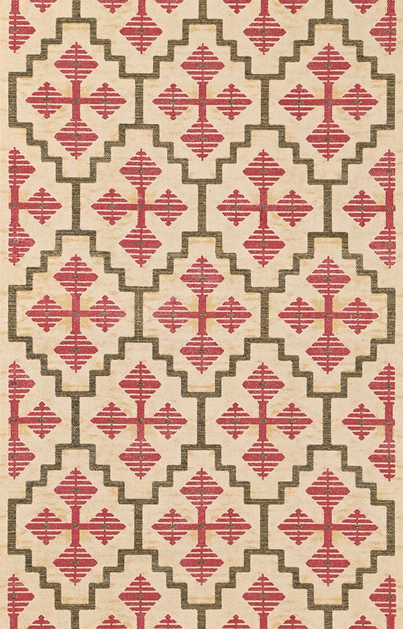 Kilim Block printed Scandinavian Rug