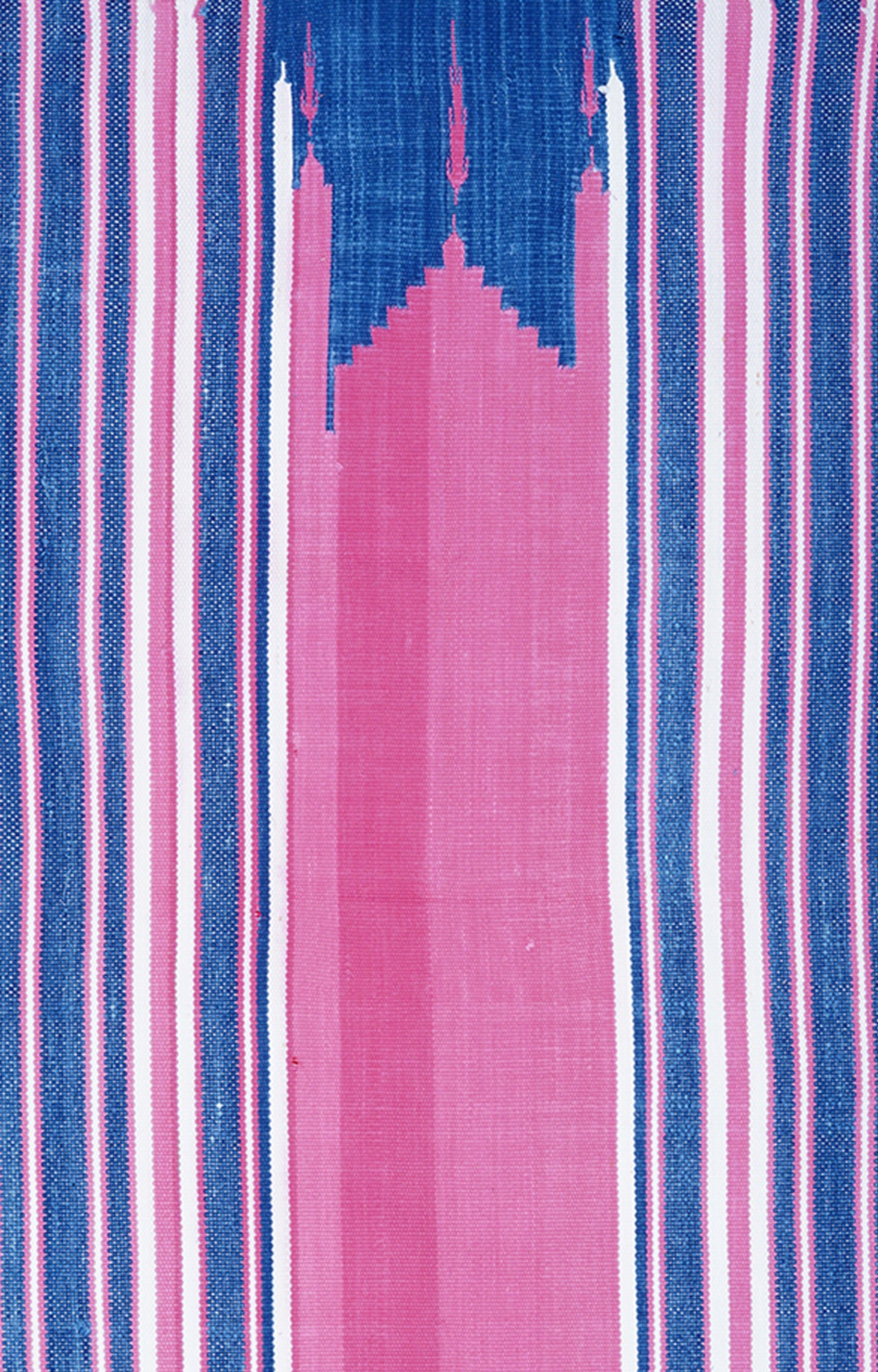 41 x 26 Inches Handwoven Cotton Prayer Rug (Blue And Pink)