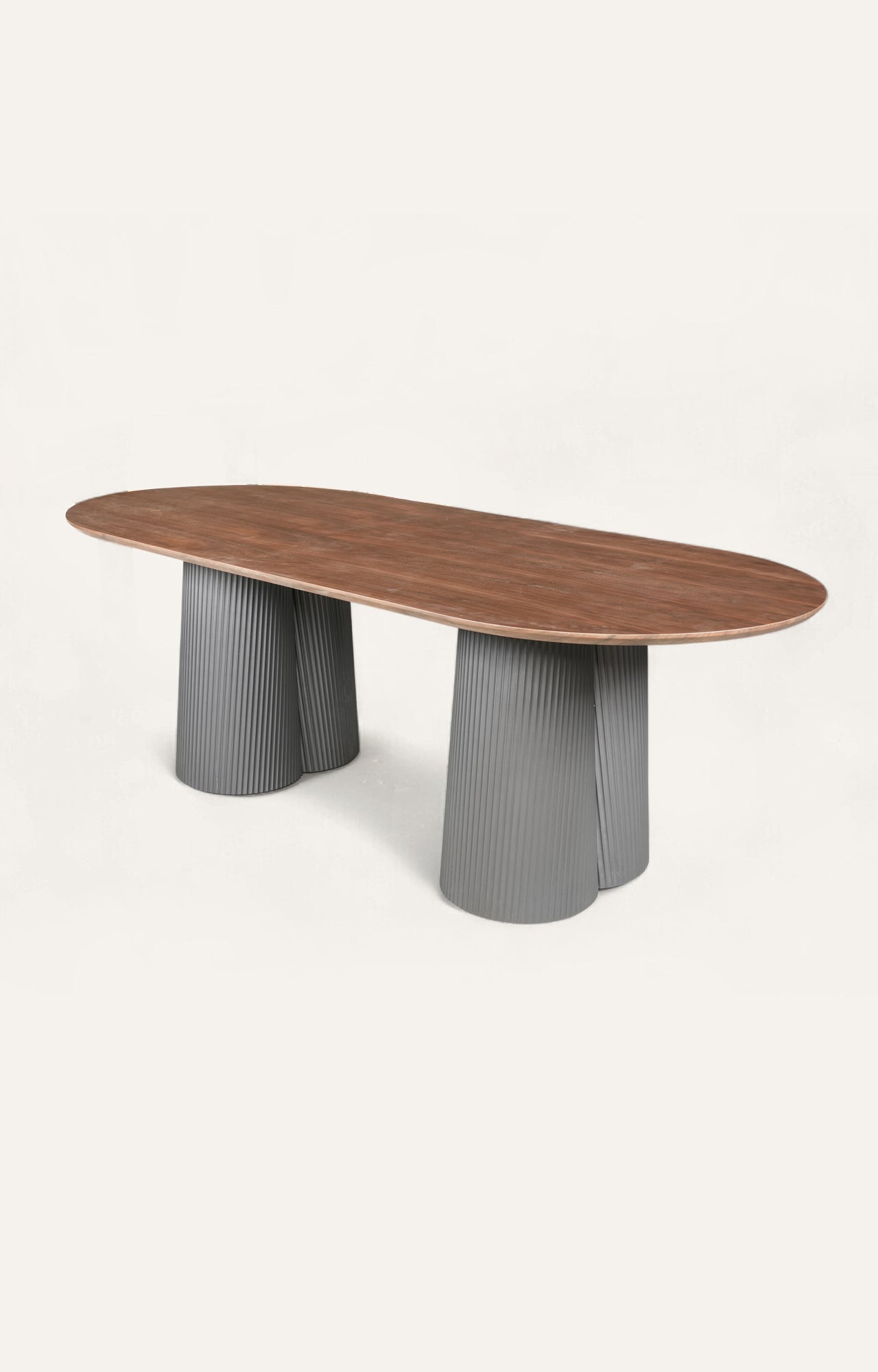 Modern Fluted Double Pedestal Dining Table