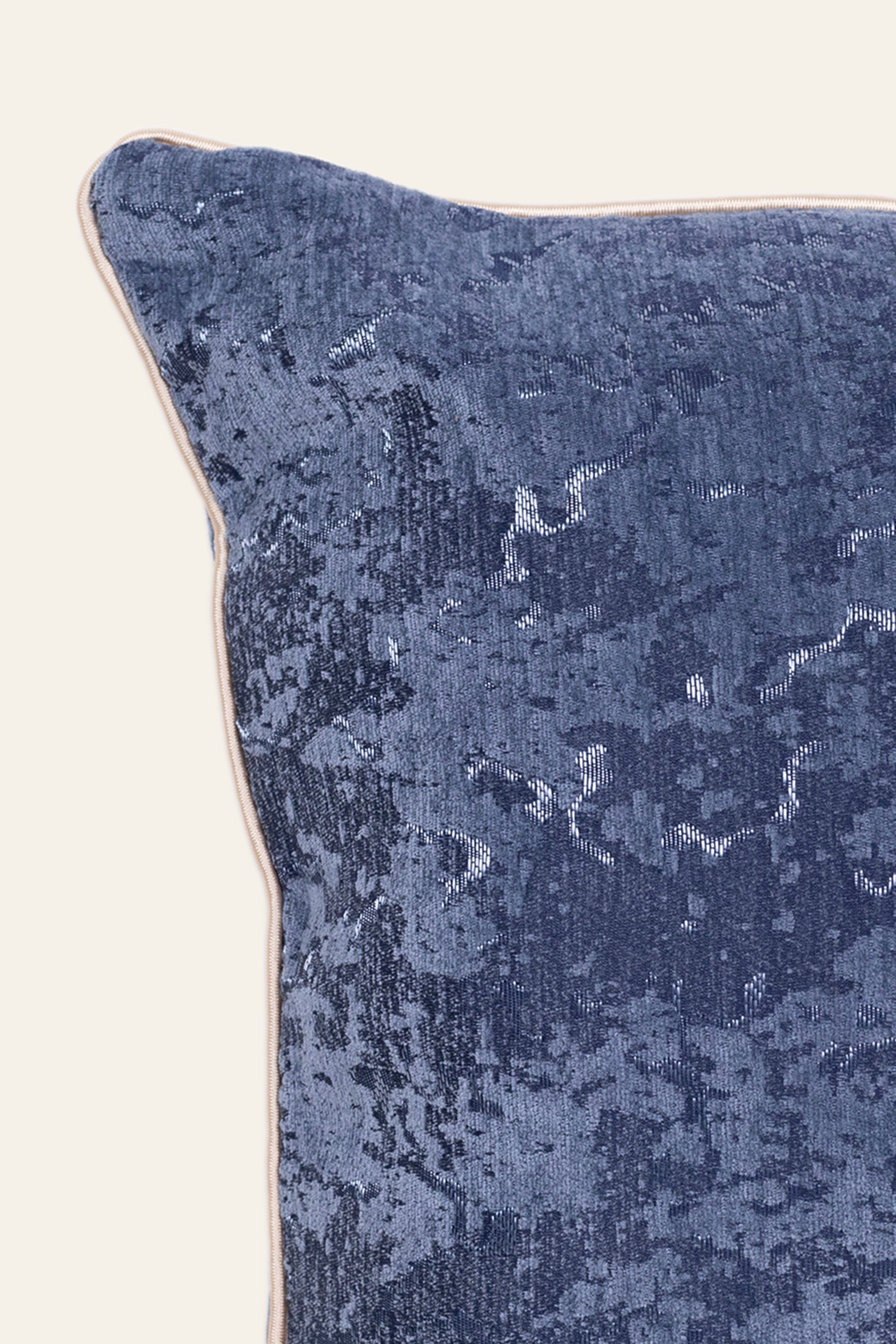 Textured Navy Blue Sofa Cushion