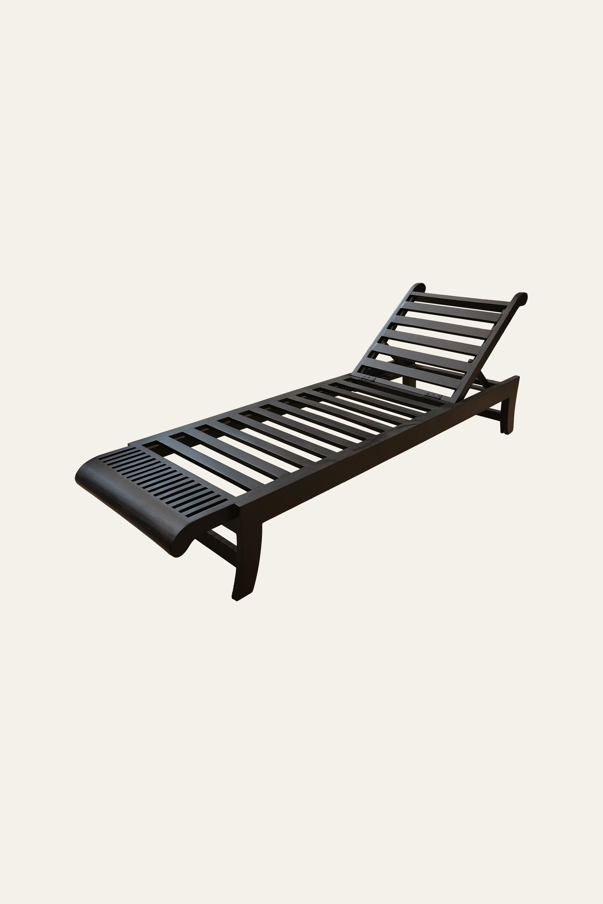 Slatted Wood Outdoor Chaise Lounge Chair