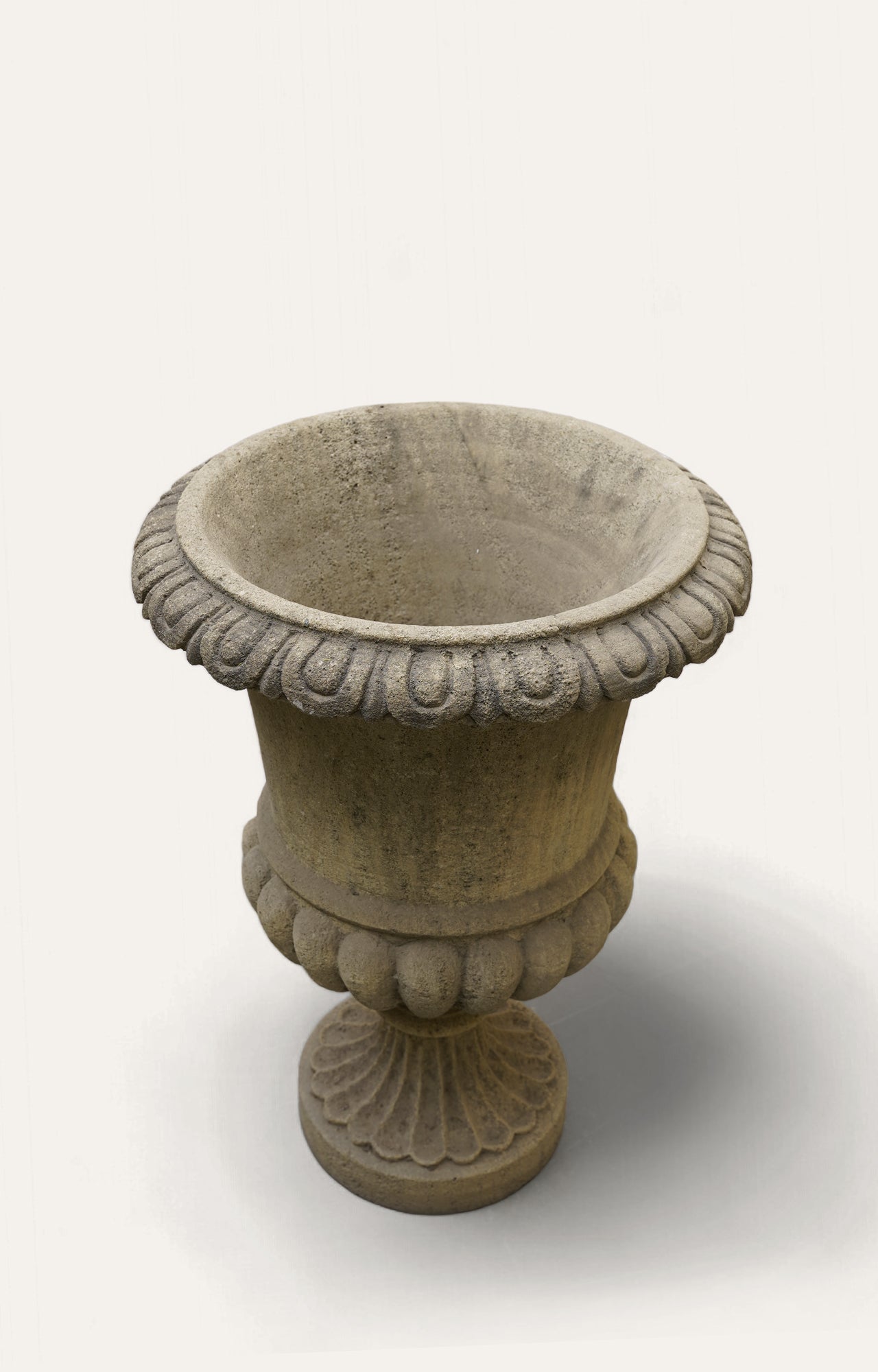 Reconstituted stone garden urns