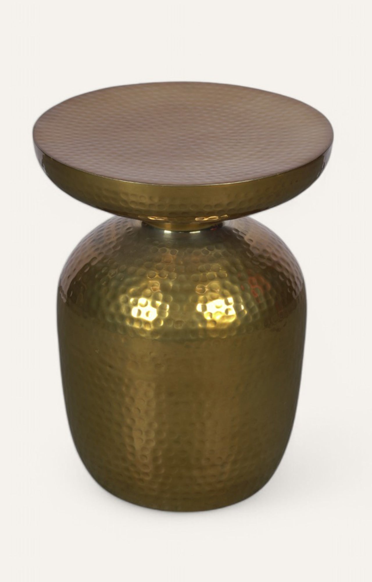 Hammered Round Metal Side Table