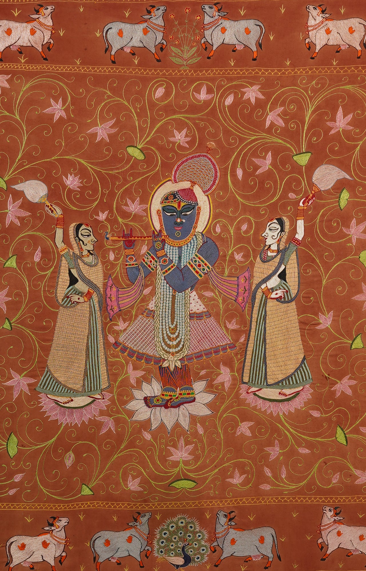 Hand-Embroidered Shrinathji Pichwai from Nathdwara