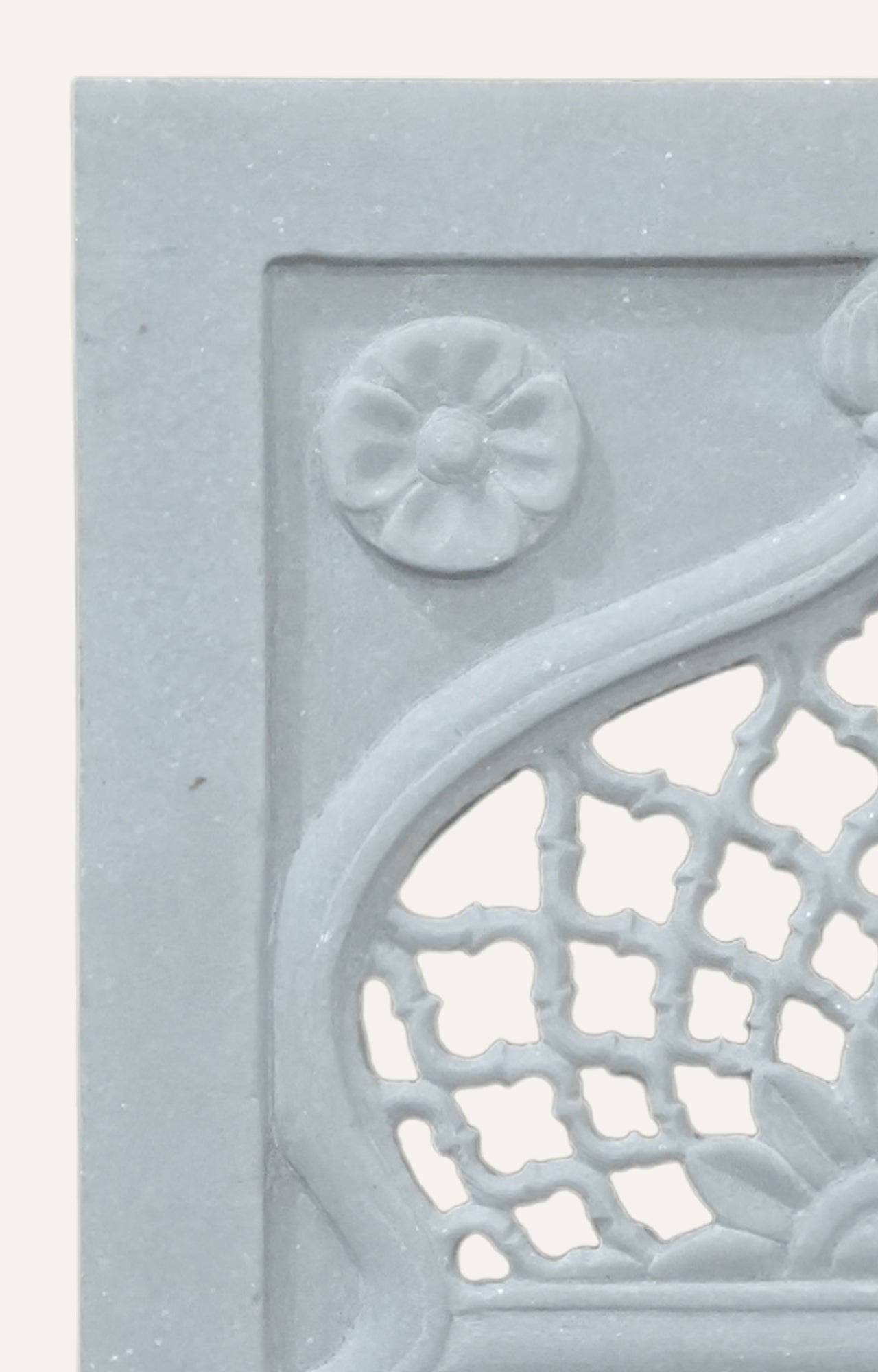 Mughal Hand carved Marble Jali Wall Panel
