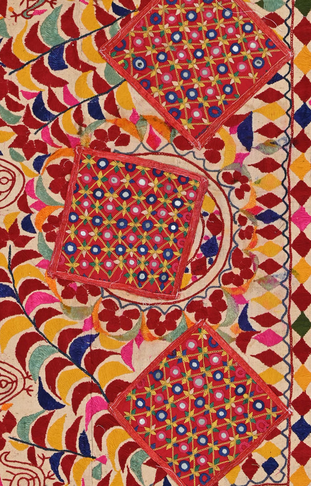 Kutch-inspired motifs on a beautiful cotton tapestry