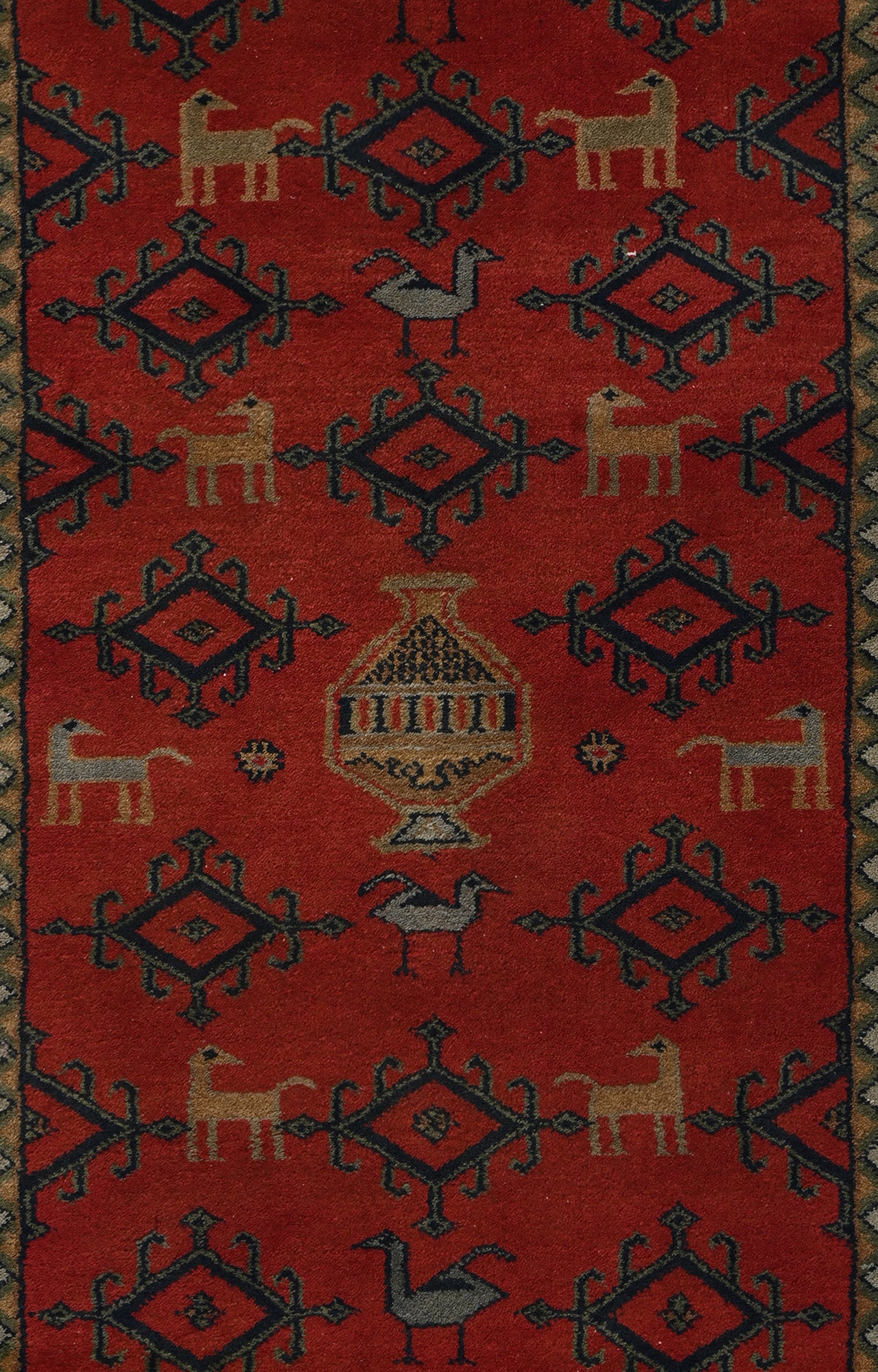 3 x 5 Ft Red and Multi-Colored Geometric Pattern Carpet