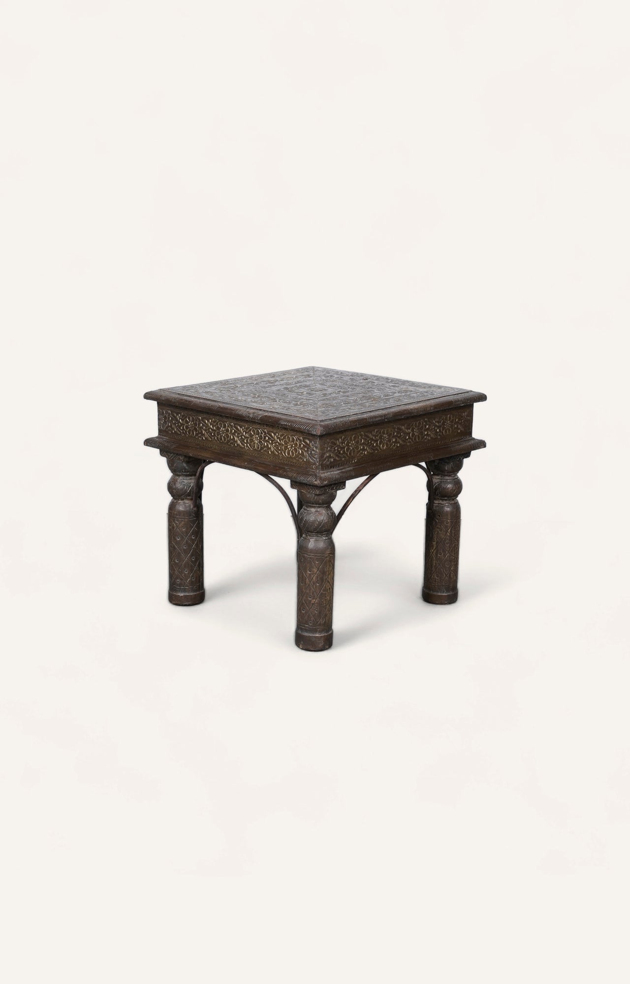 Brass Claded Indian Side Table