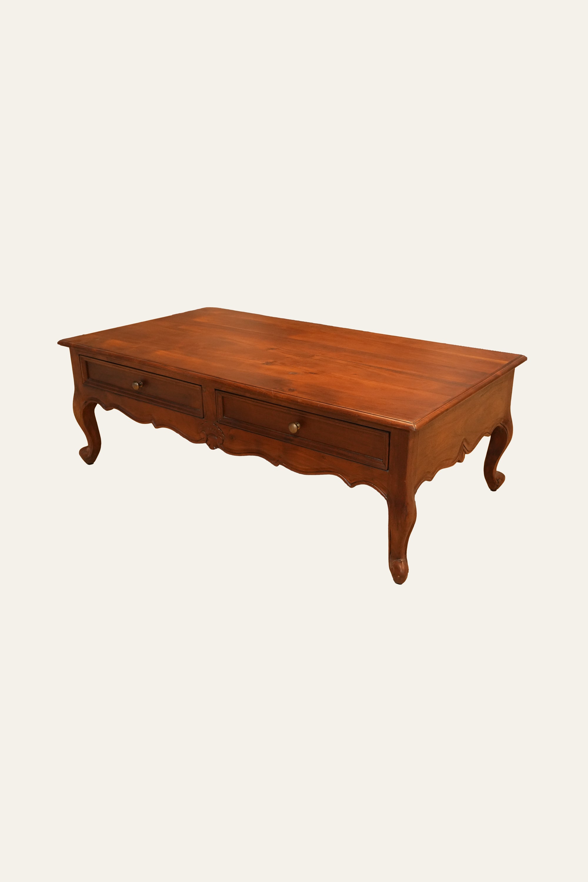 French Style Coffee Table with Two Inbuilt Drawers