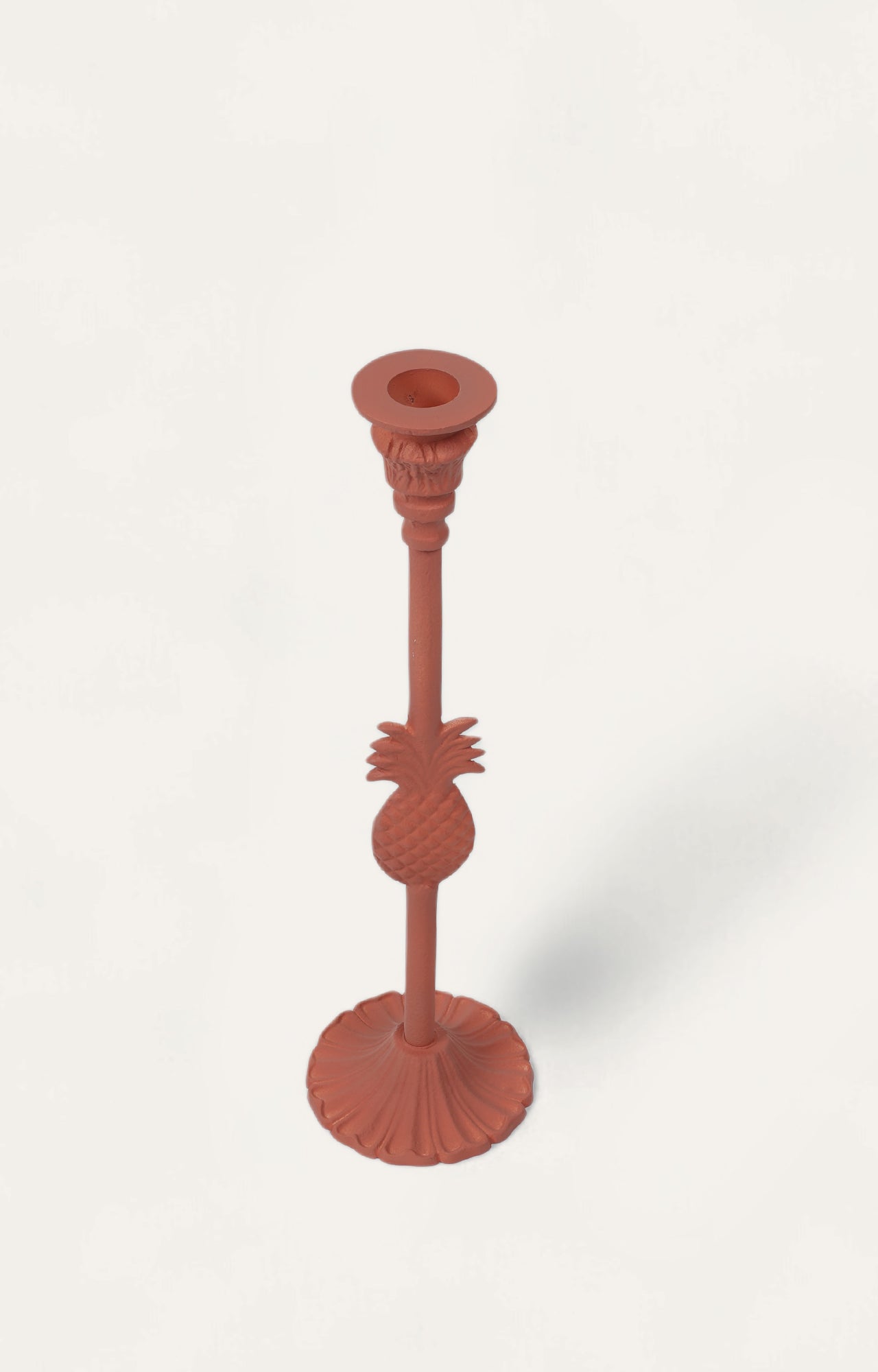 Coral red pineapple candlestand