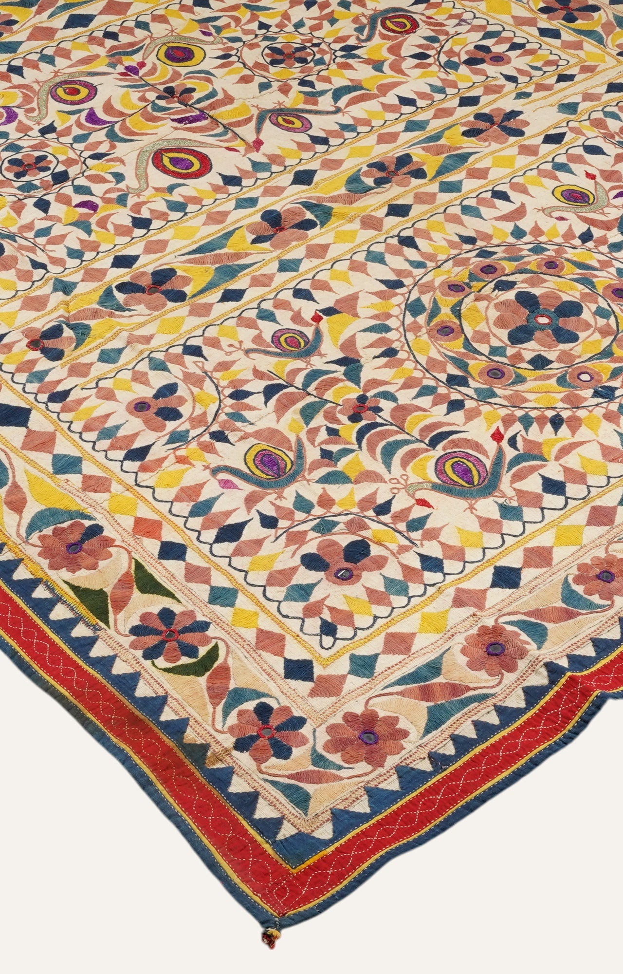 Vintage Saurashtra Appliqué Embroidered Textile Wall Hanging