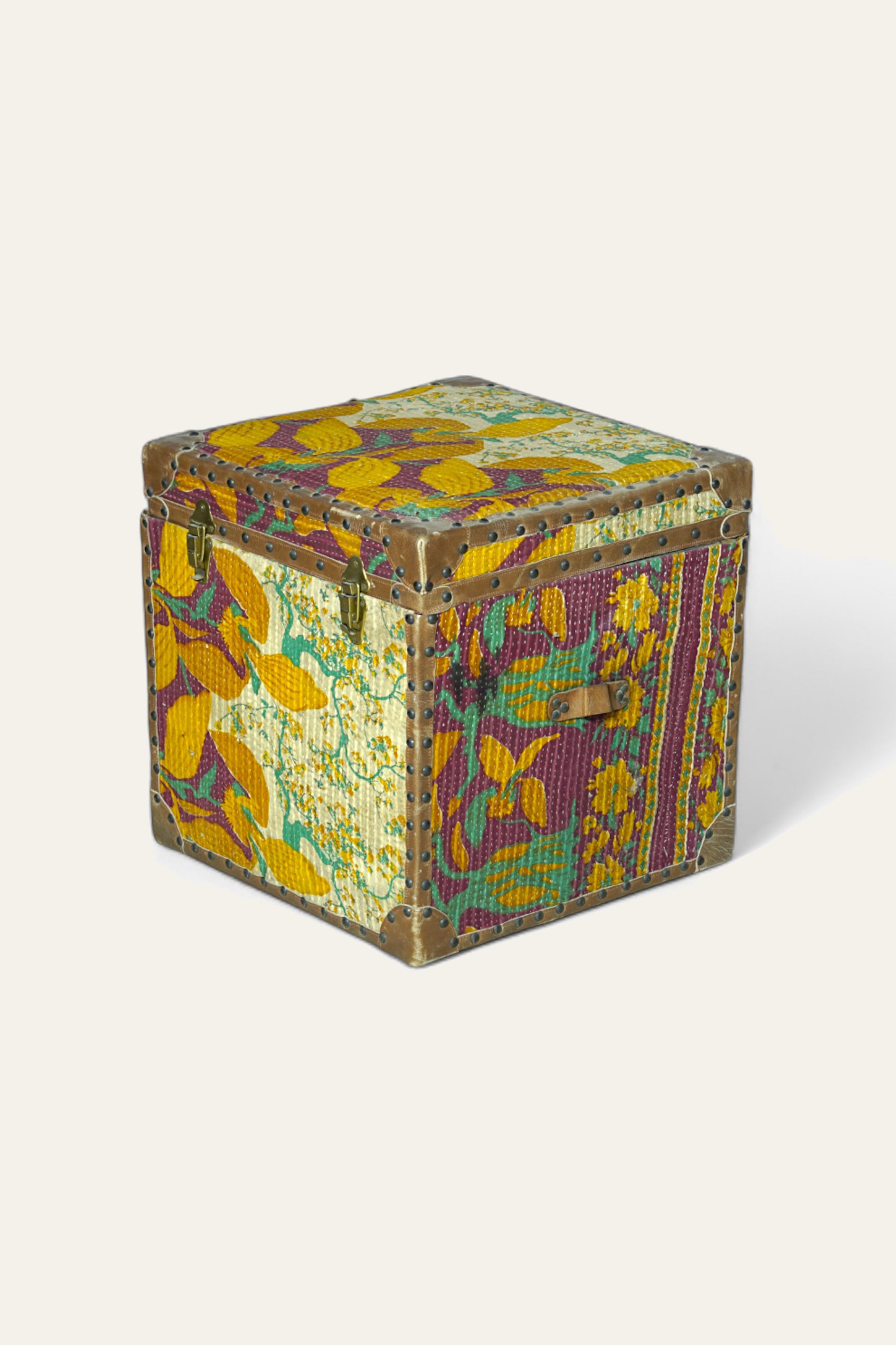 Botanical Ralli Textile Cube Trunk for Kids' Room