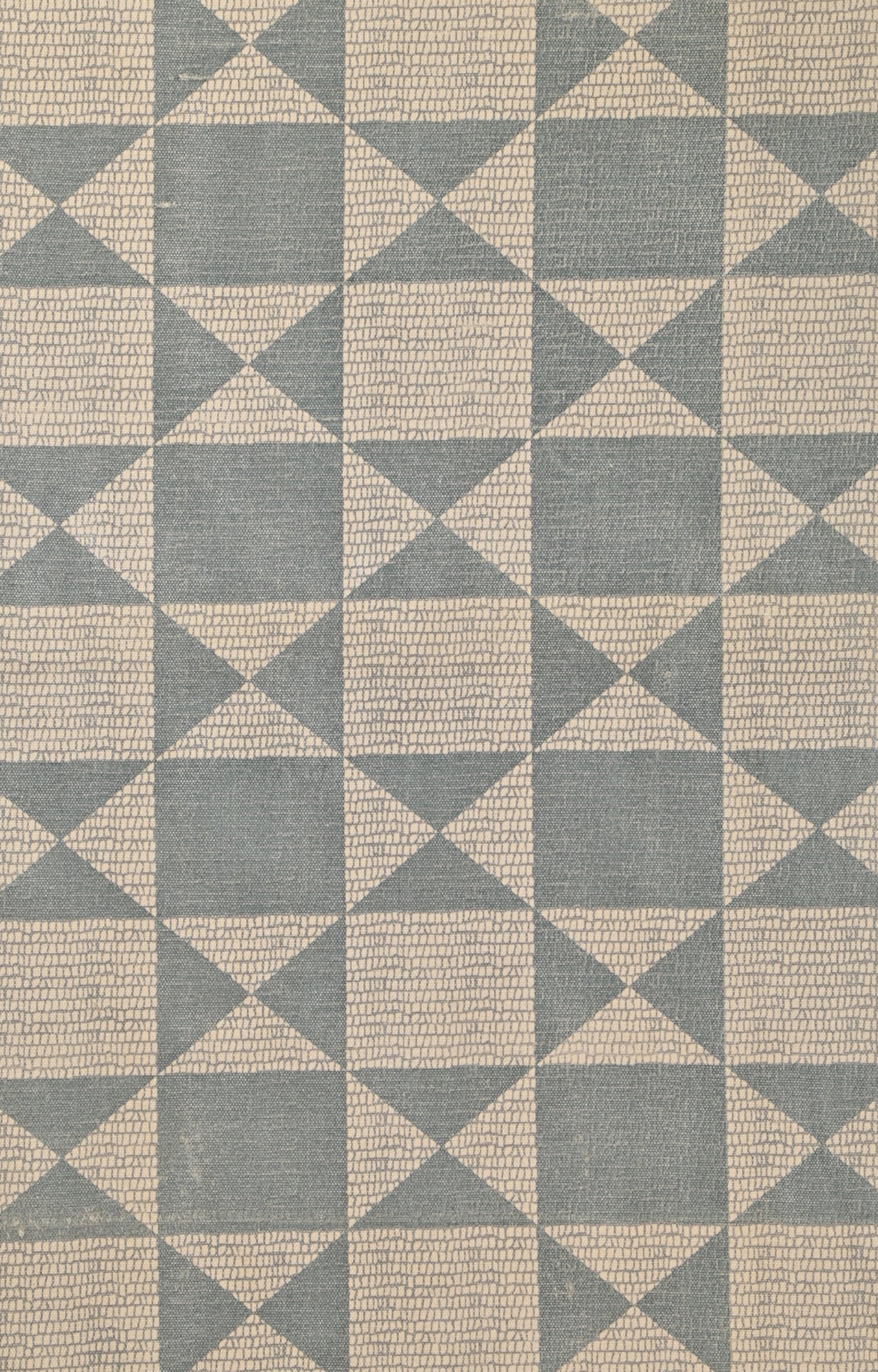 Handwoven Block Printed Argyle Geometric Area Rug