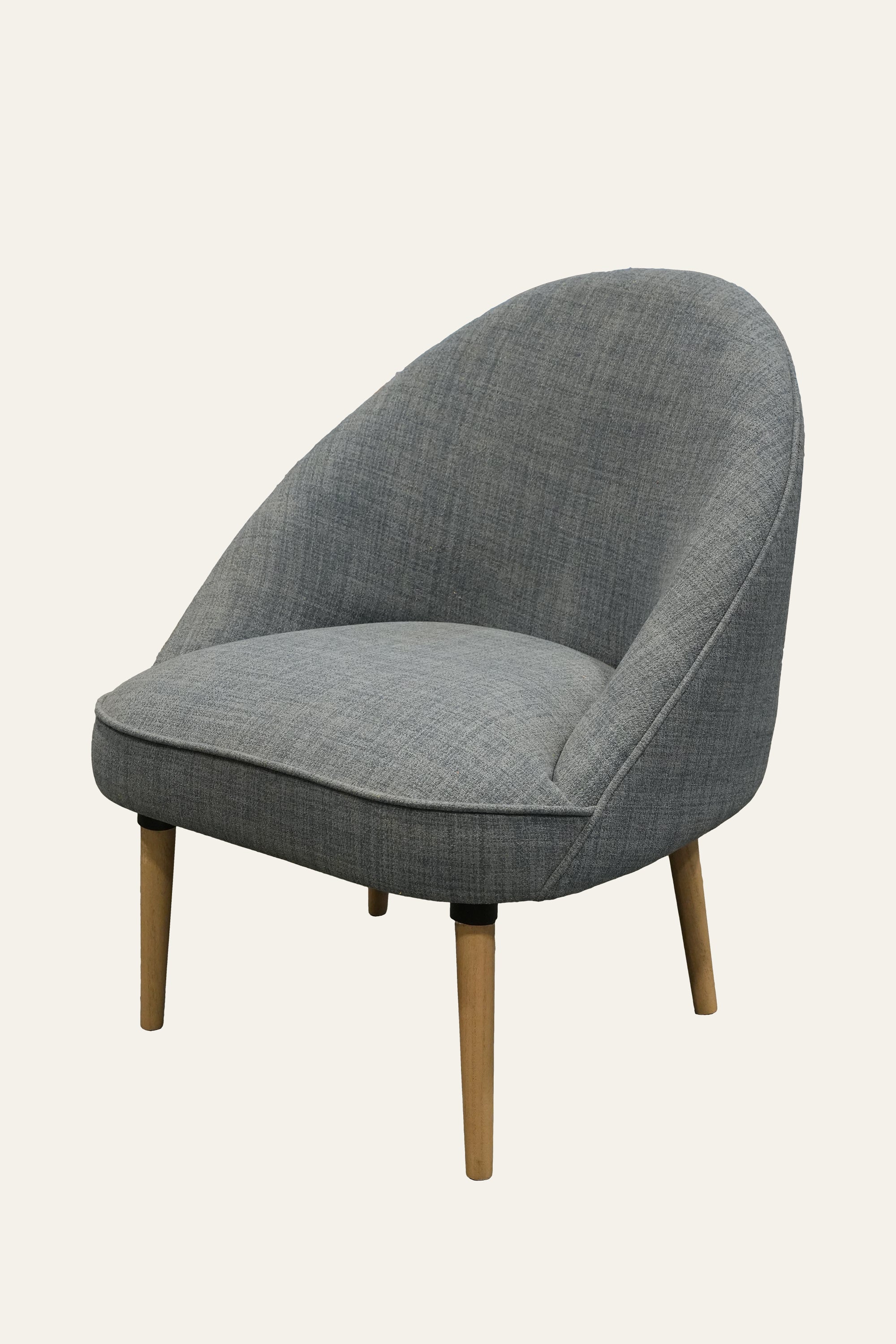 Textured Grey Modern Curved Accent Chair