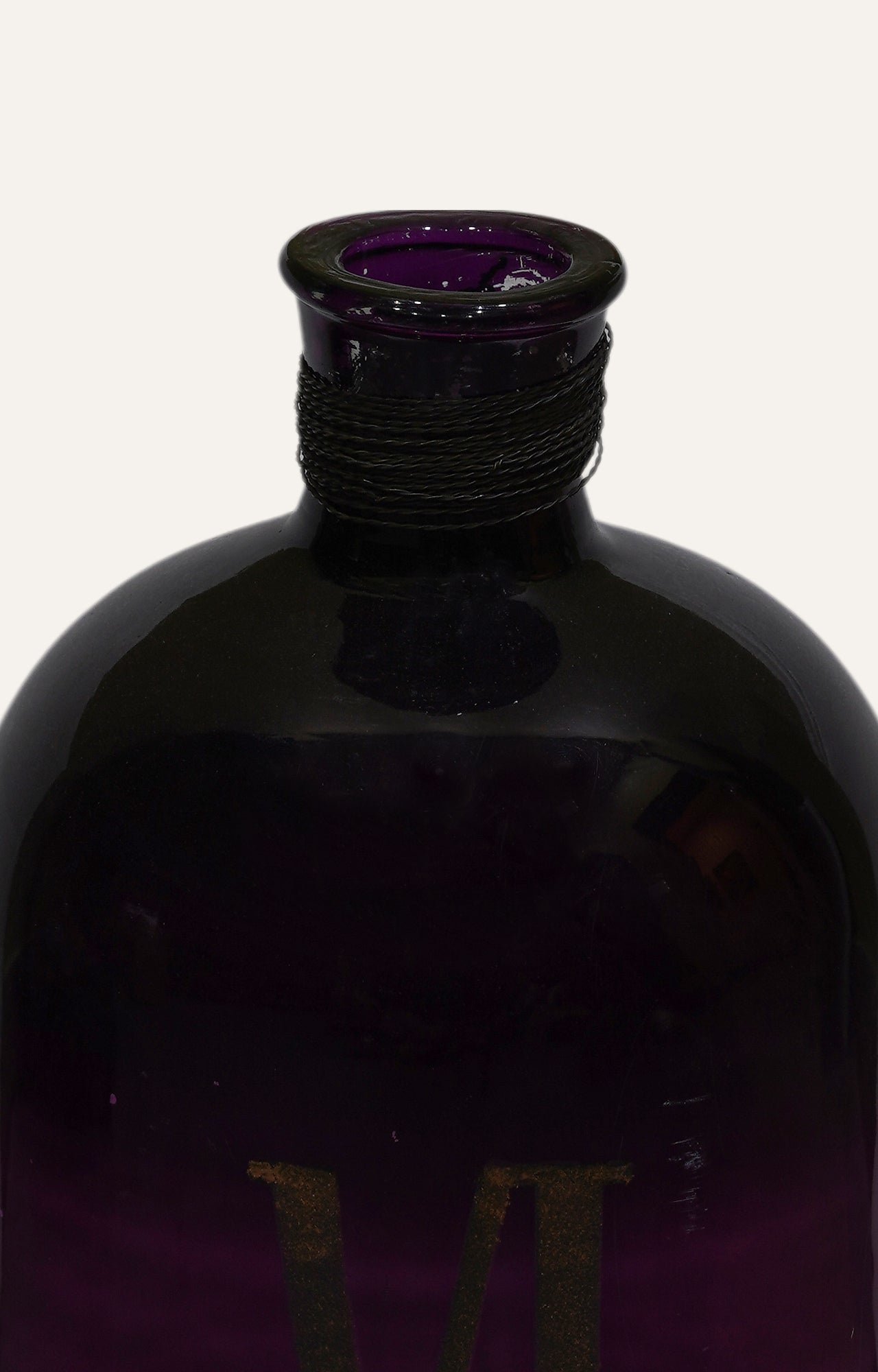 Plum Purple Bottle-Shaped Glass Vase