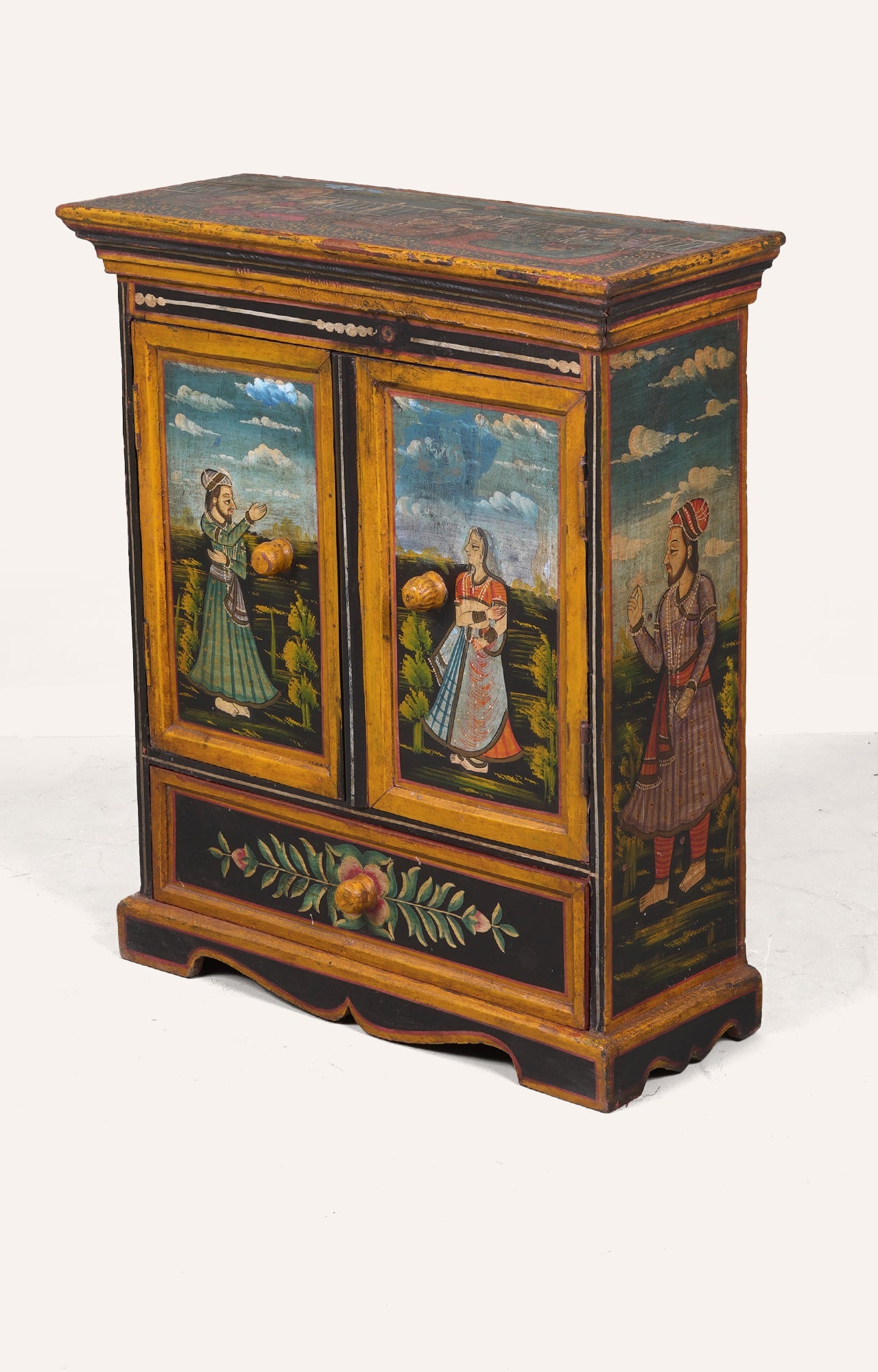 Hand-Painted Wooden Cabinet