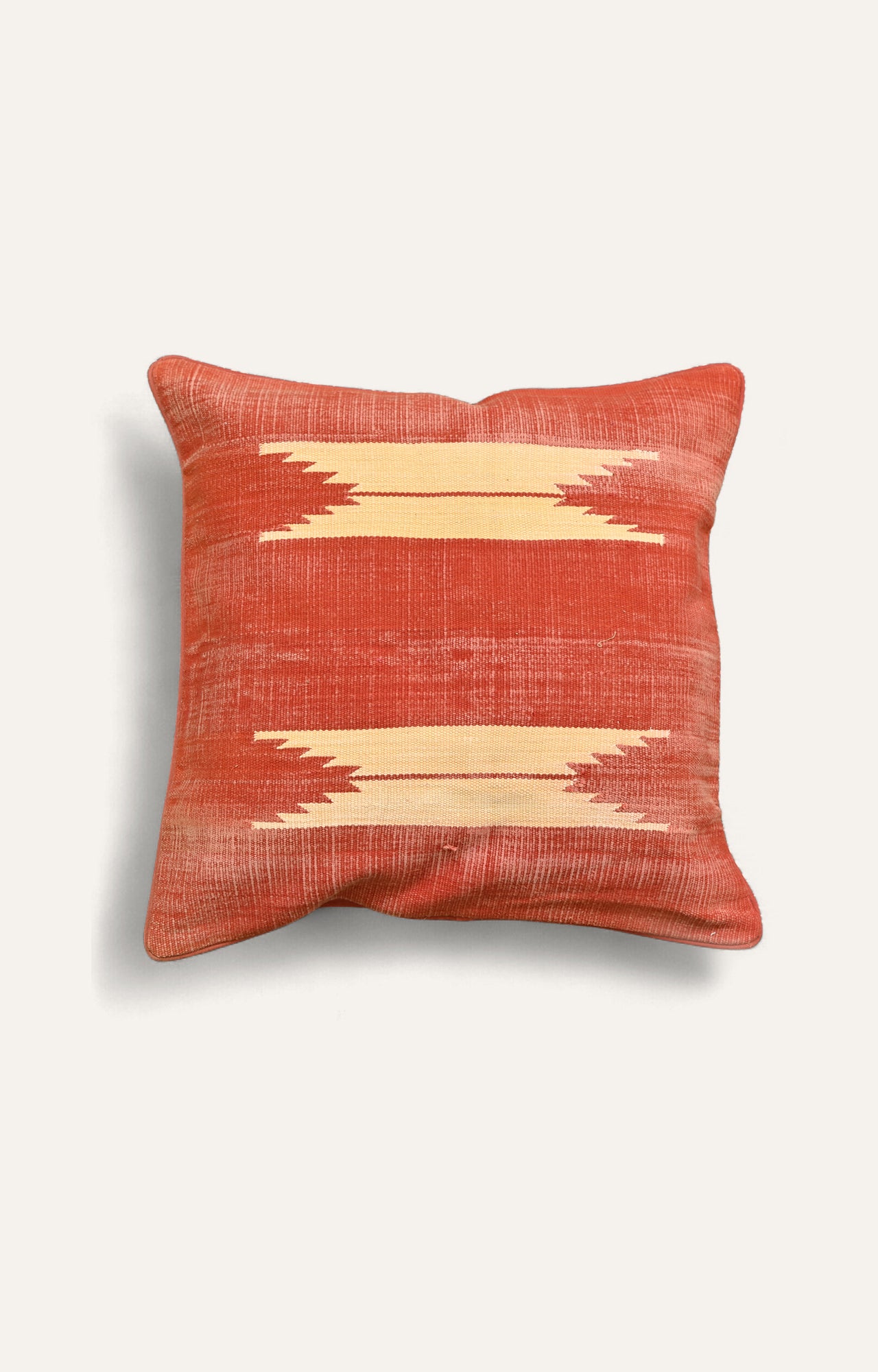 Ikat cushions in sunset colors