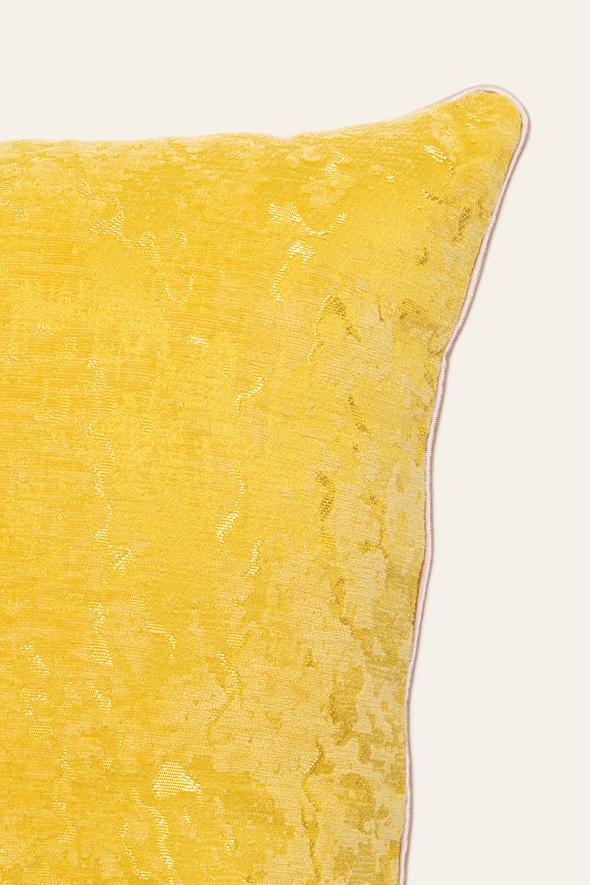 Yellow  Textured Throw Cushion for Living Room