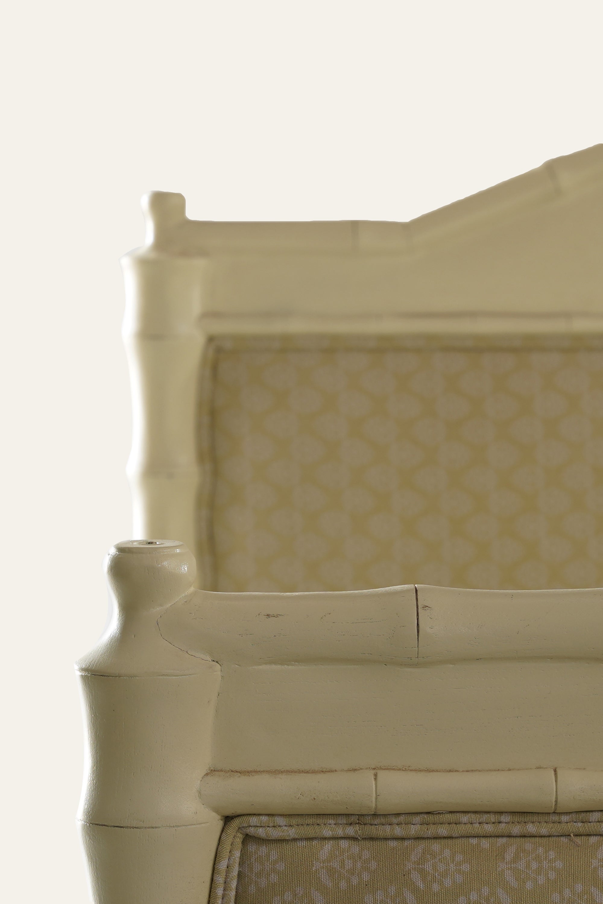 19th-Century Style Bamboo Upholstered Bed