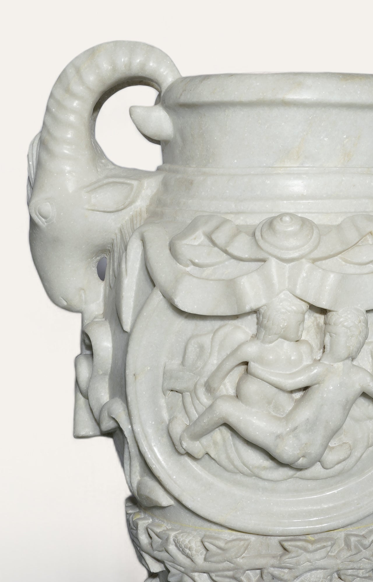 Vases With Rams Heads figures of angels