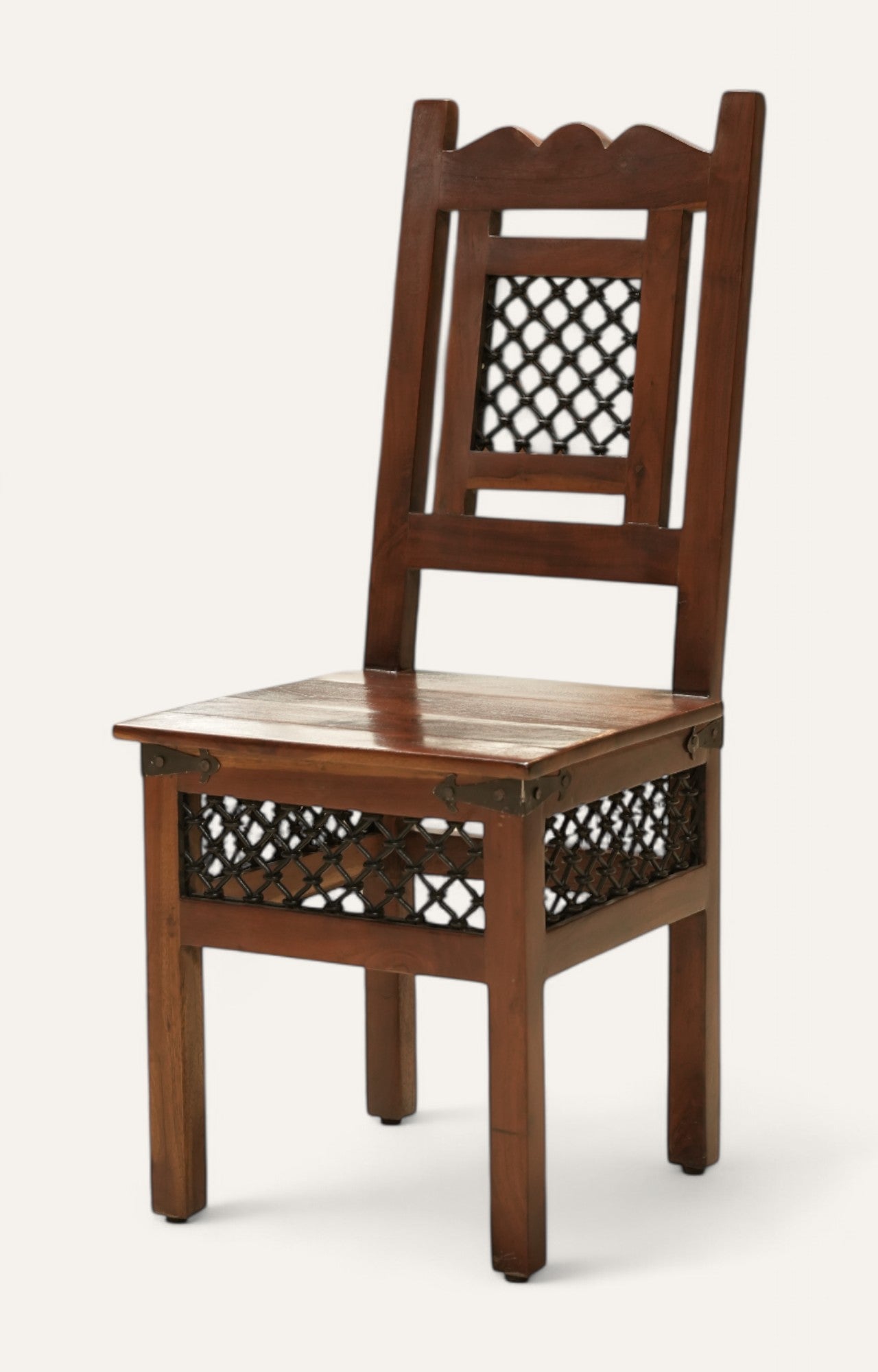 Colonial Military Chair with Iron Jali