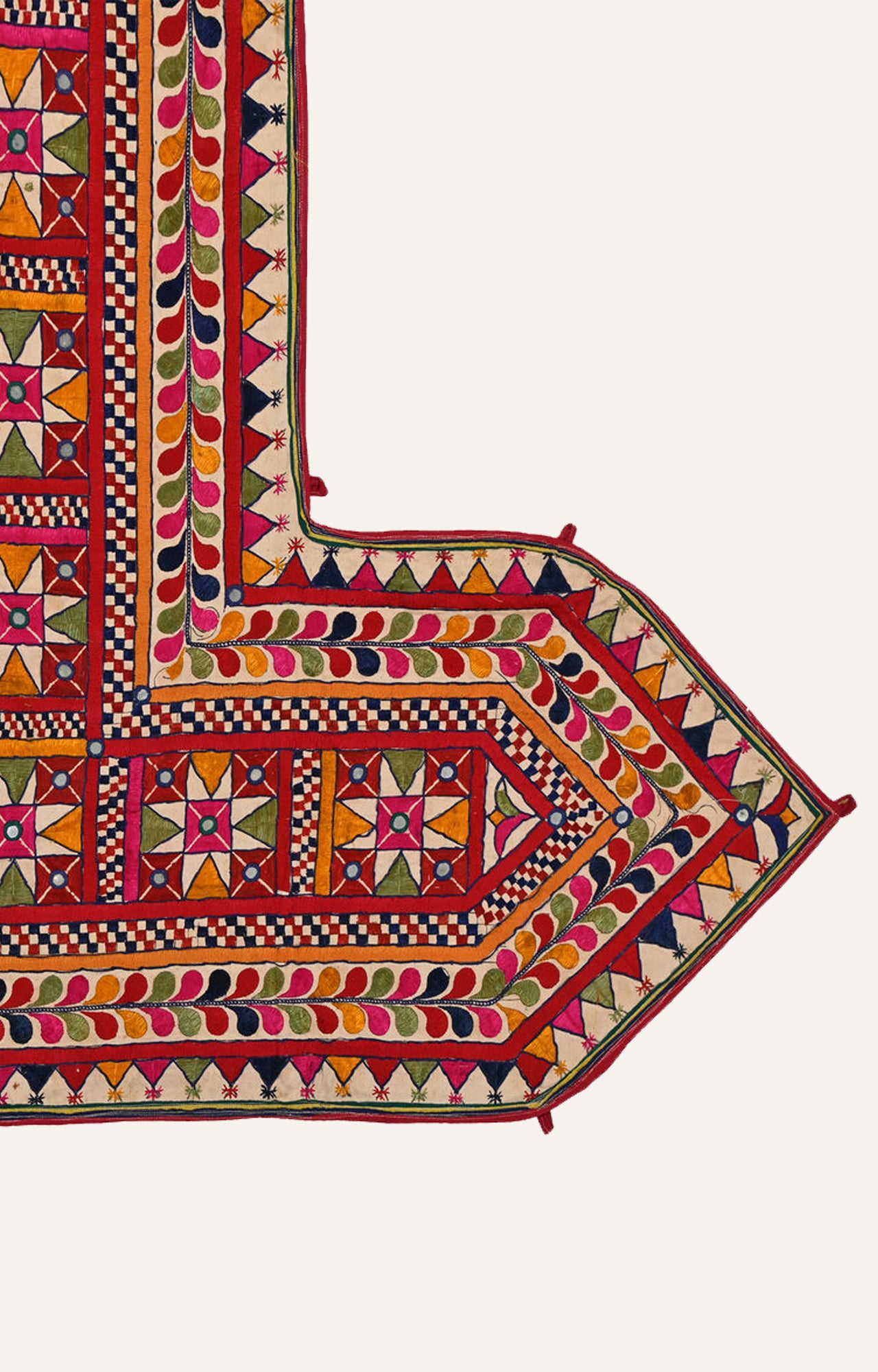 Vibrant Tapestry: Vintage Indian Handmade Textile