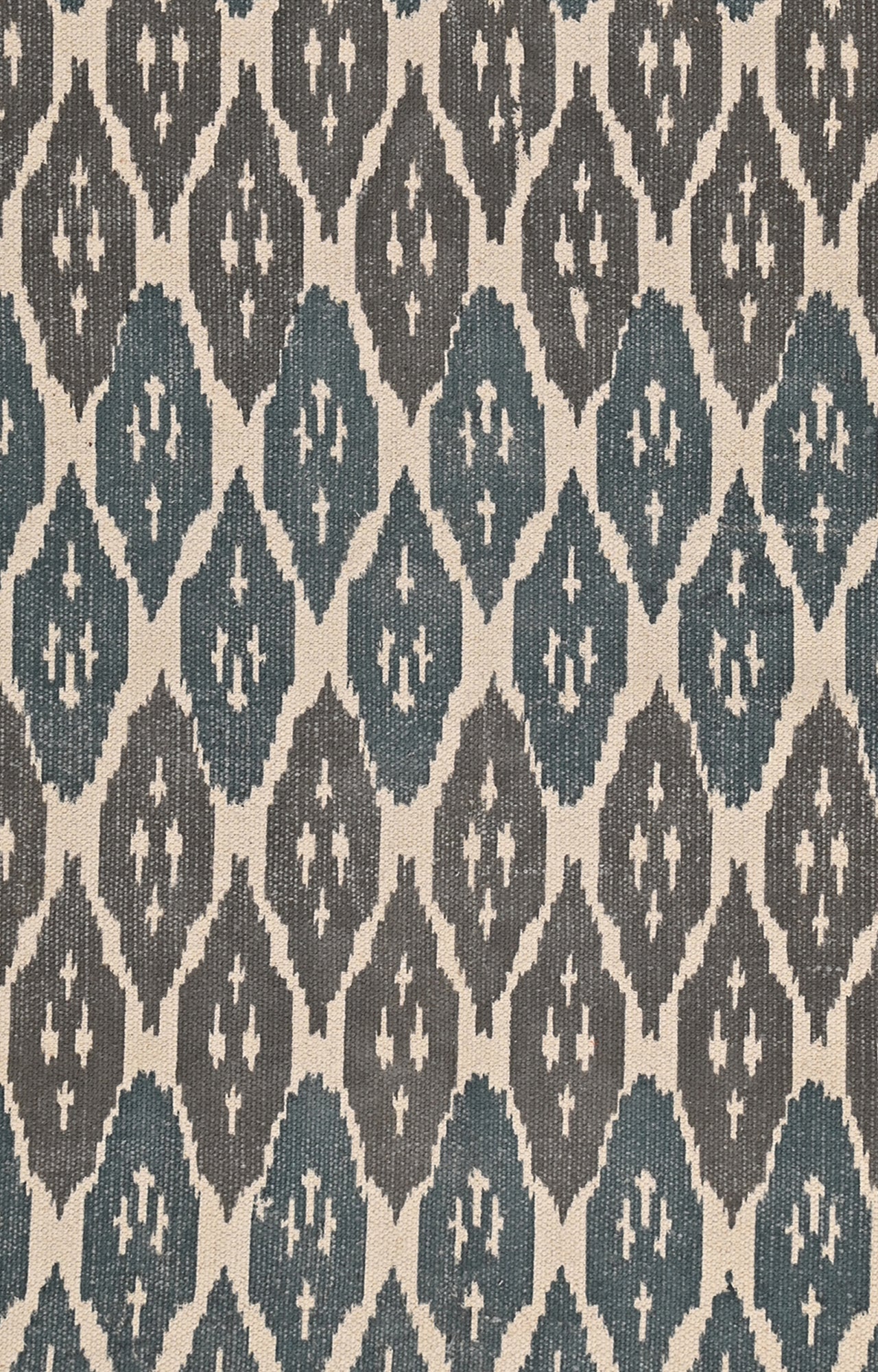Indigo Ikat Print Cotton Rug