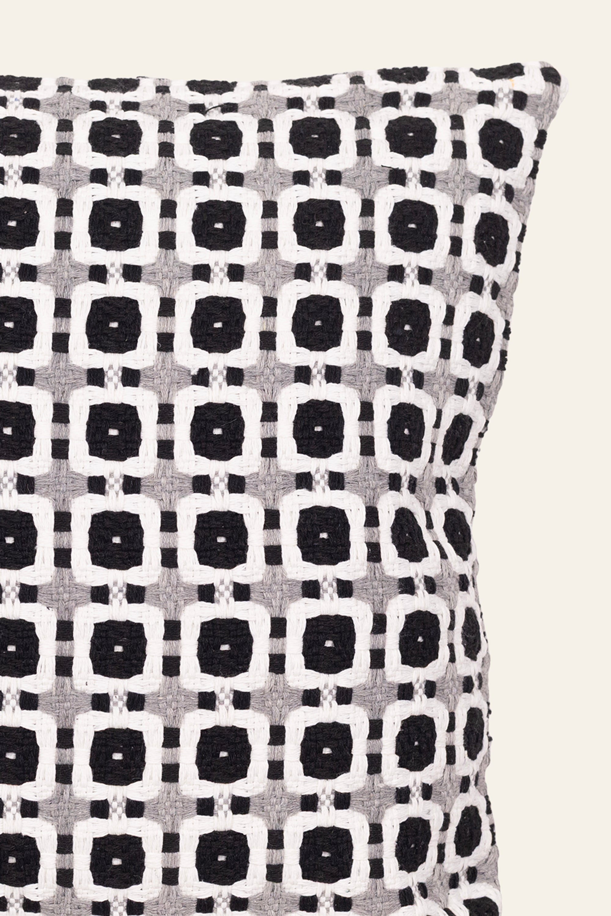 Navy Blue Geometric Pattern Cushion