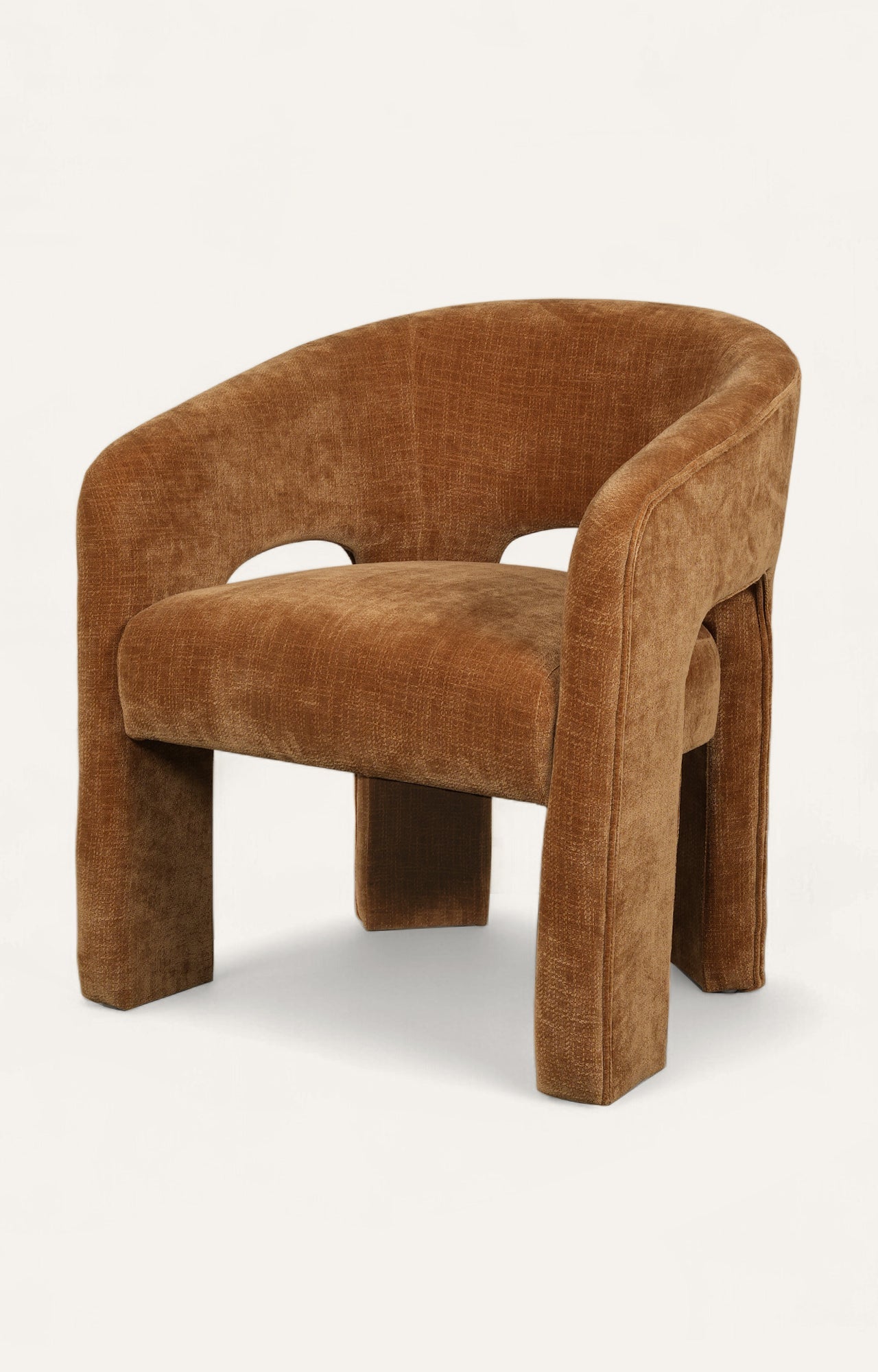 Curved Mid-Century Modern Upholstered Lounge Chair