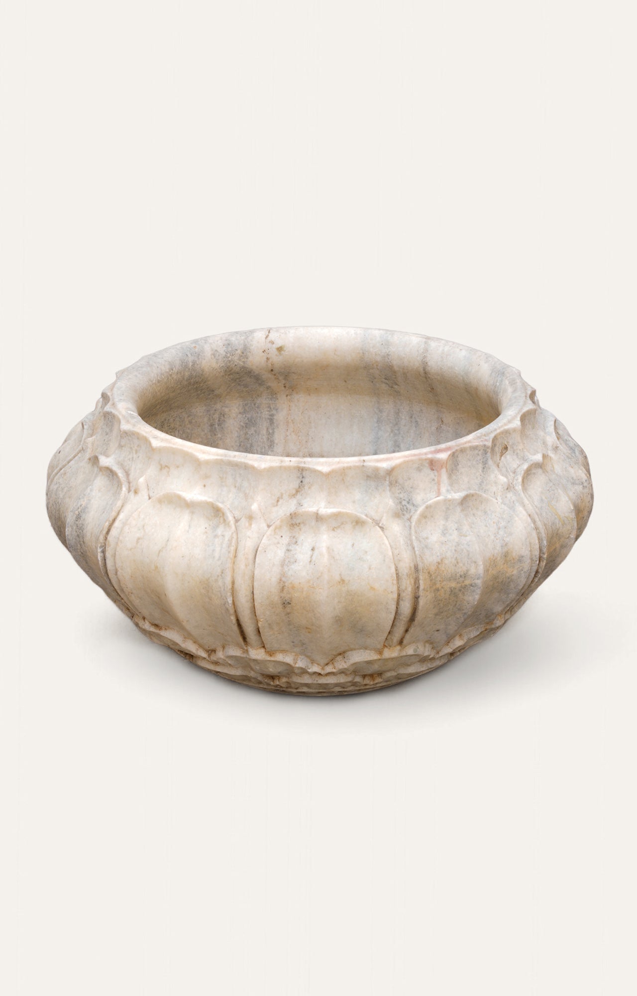 White Marble Lotus planter for Garden