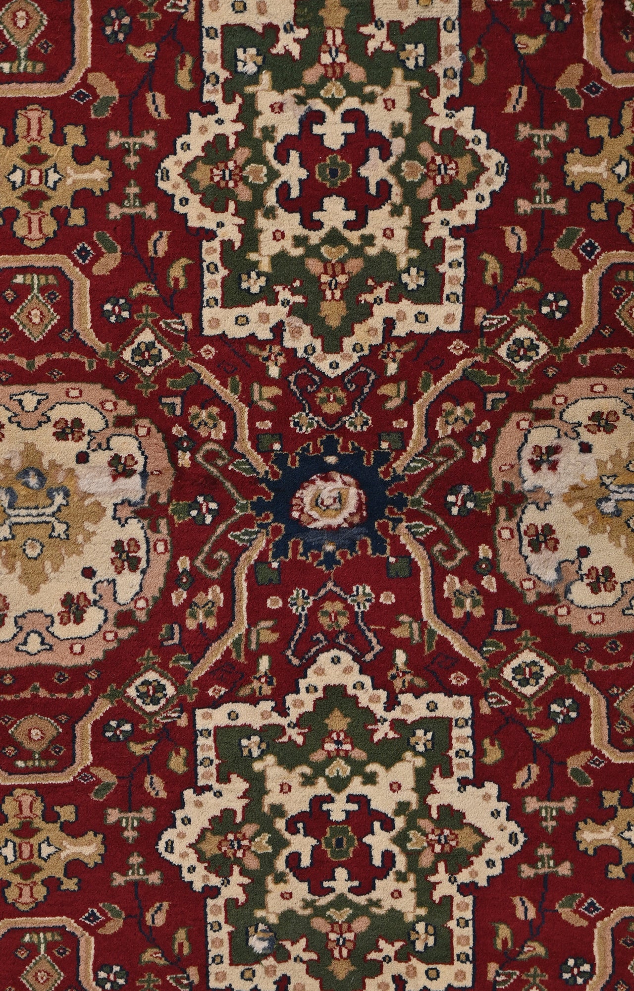 4 x 6 Ft Rare Handknotted Vintage Agra Carpet - 100 Years Old