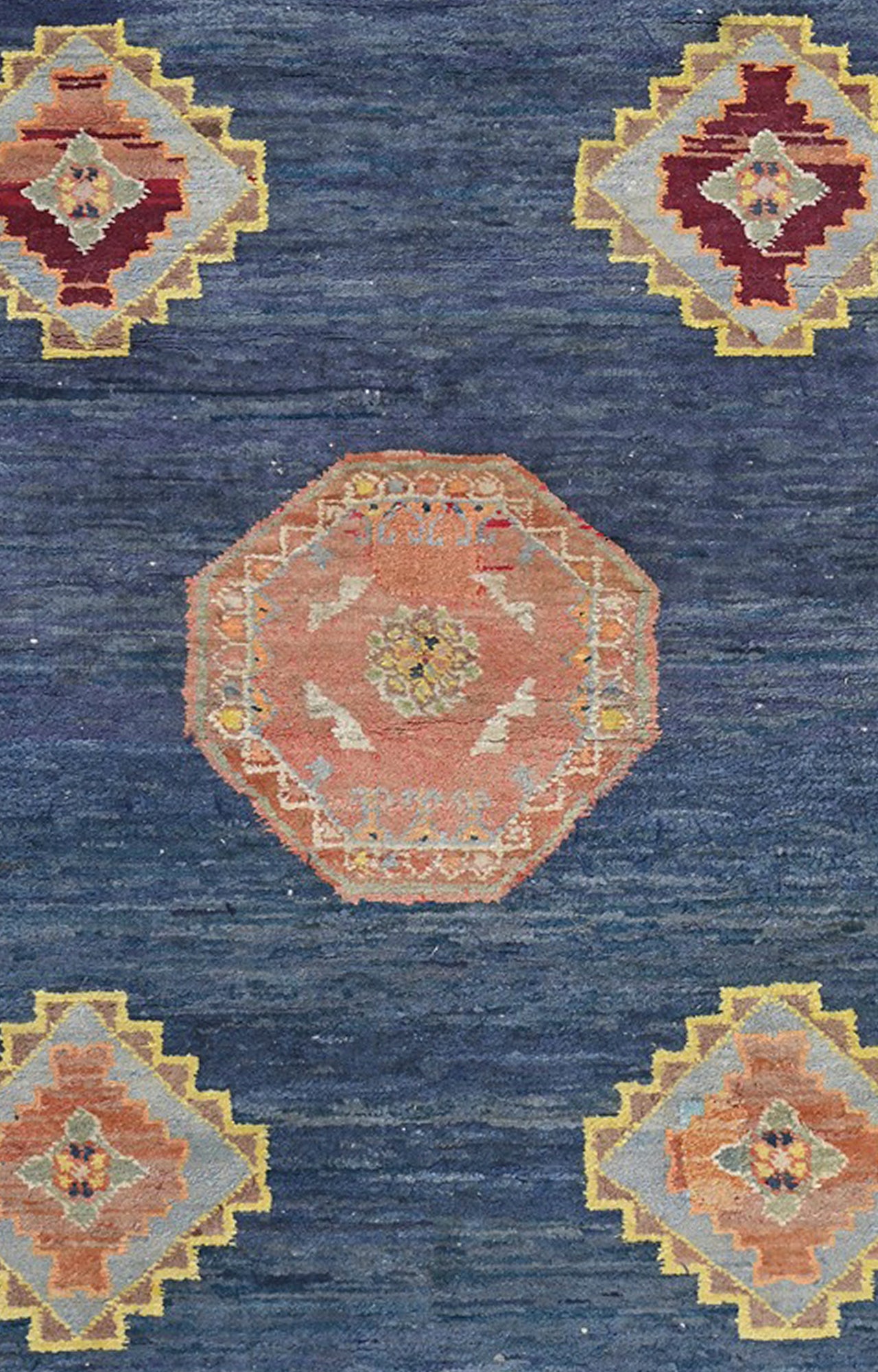 4 x 7 Ft Blue and Beige Tibetan Carpet