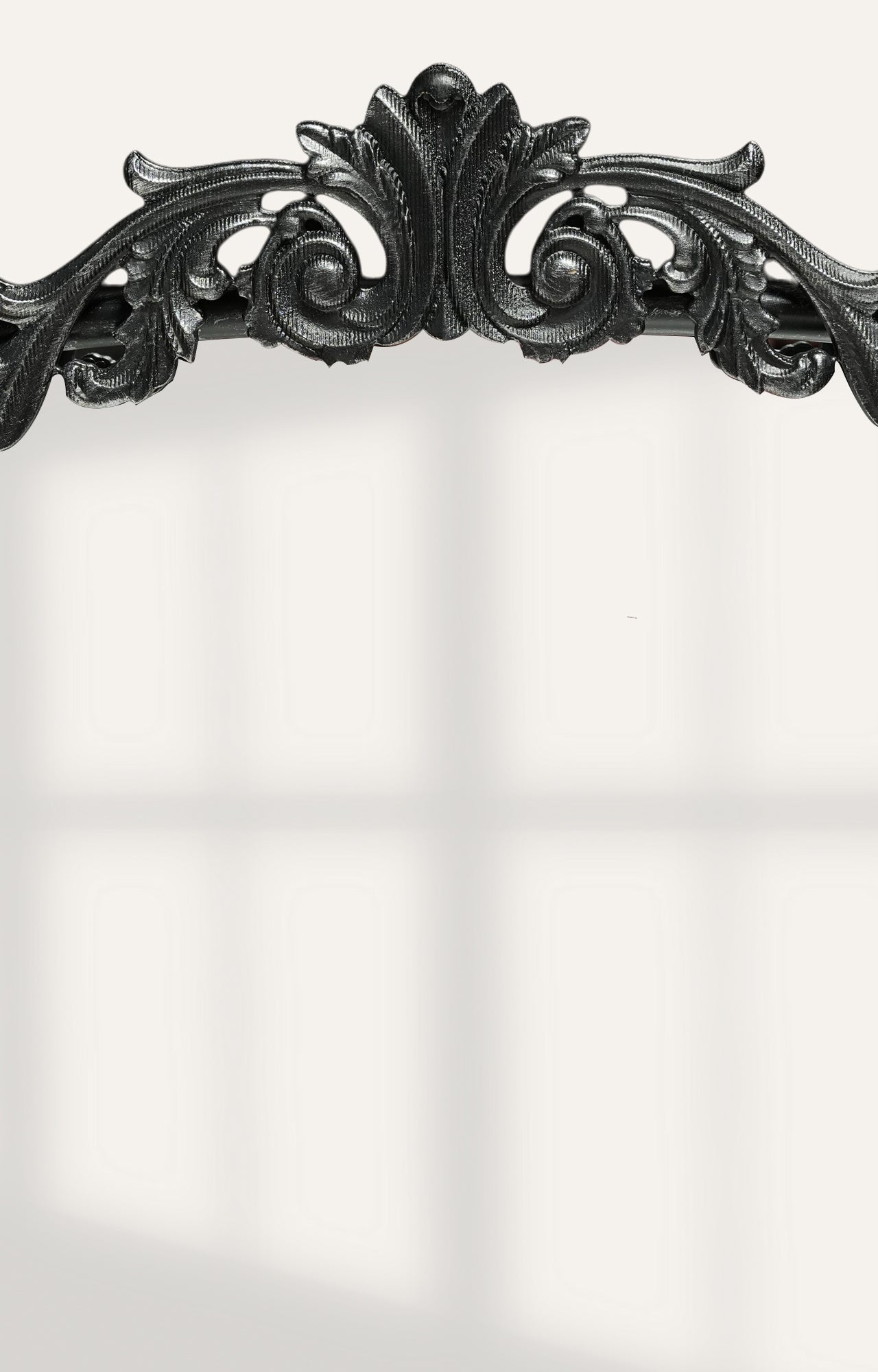 Vintage Black Ornate Arch Mirror