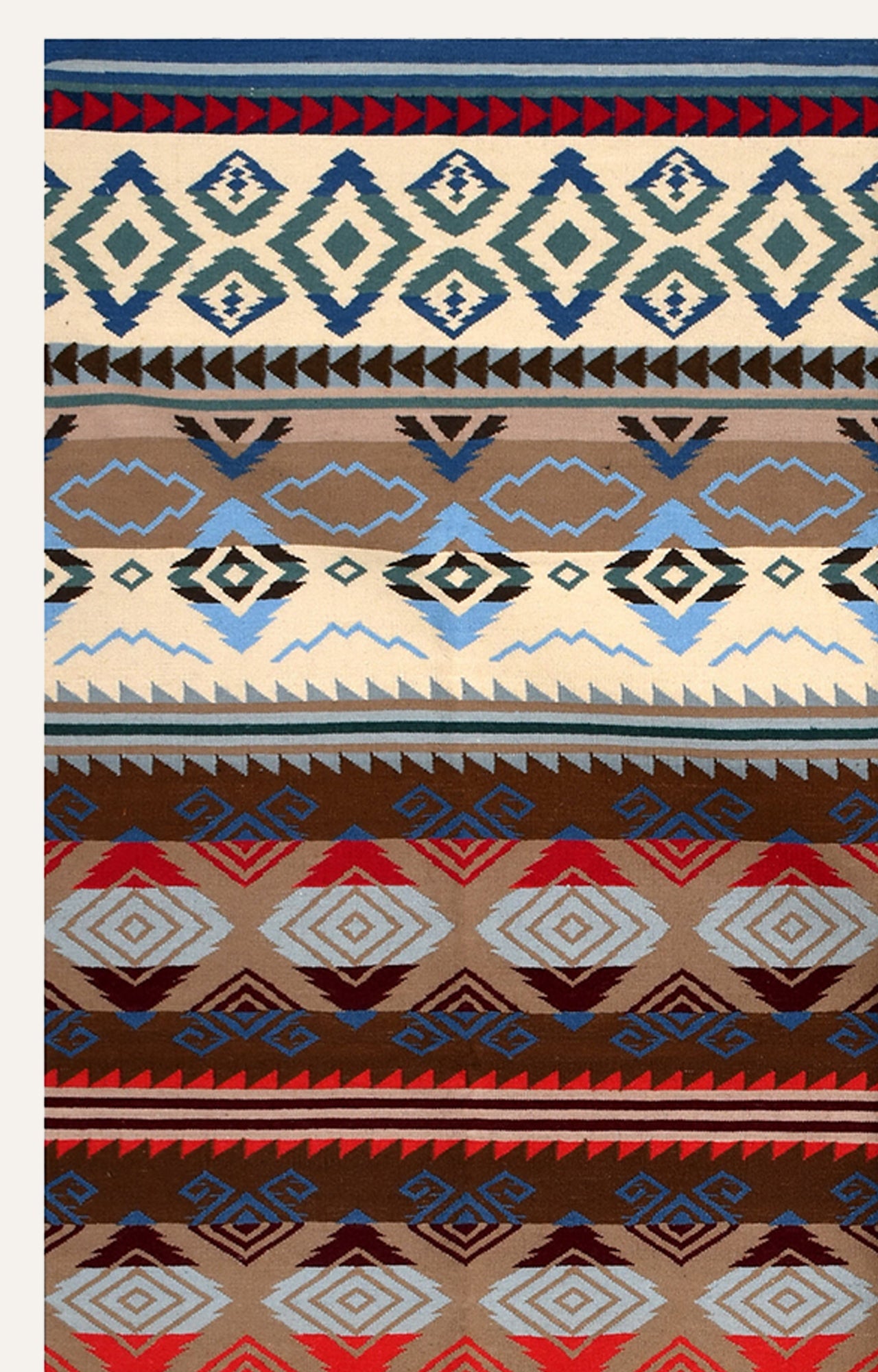 Southwestern Multicolor Tribal Stripe Rug