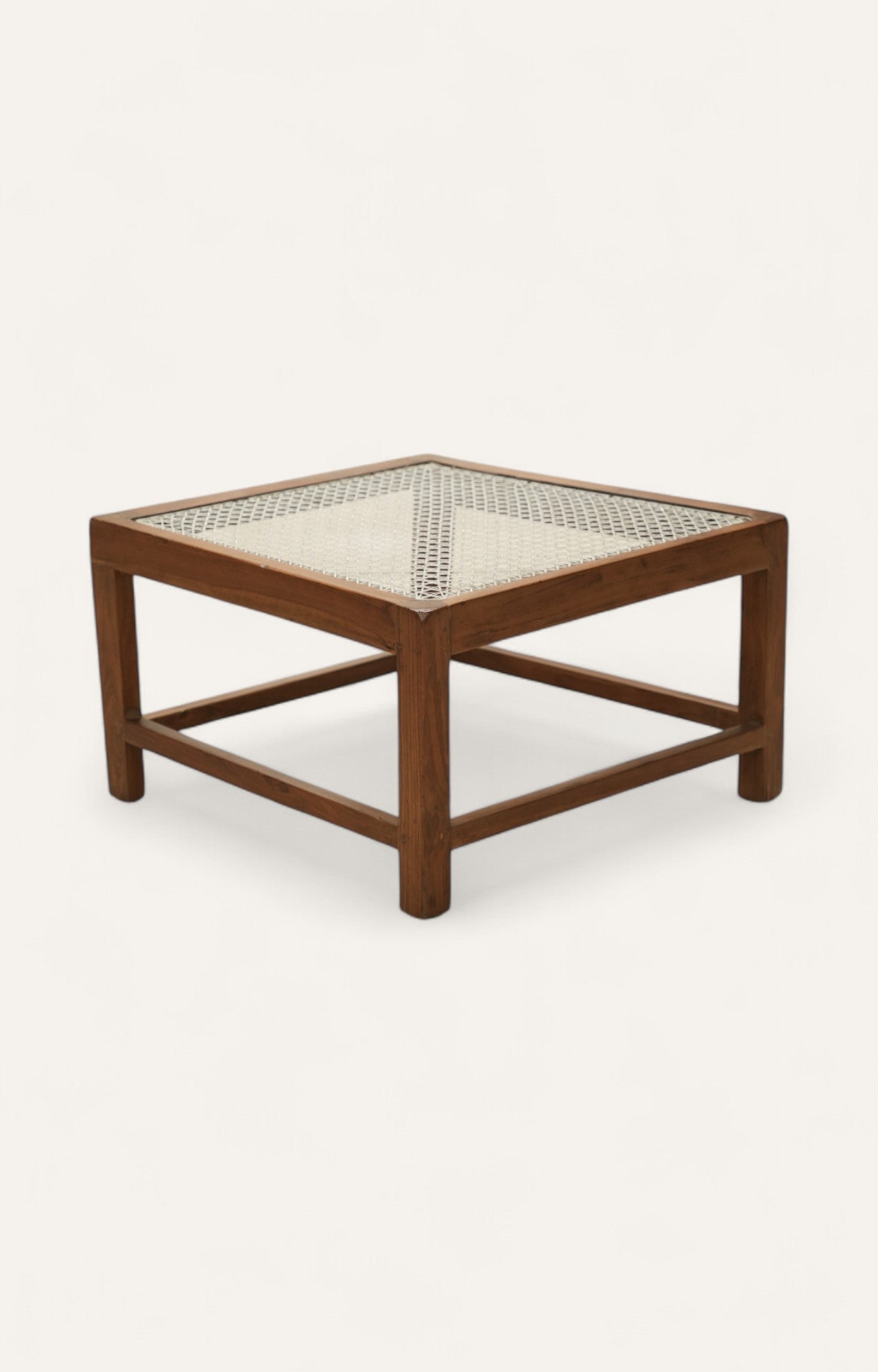 Colonial Wooden Coffee Table with Cane Top