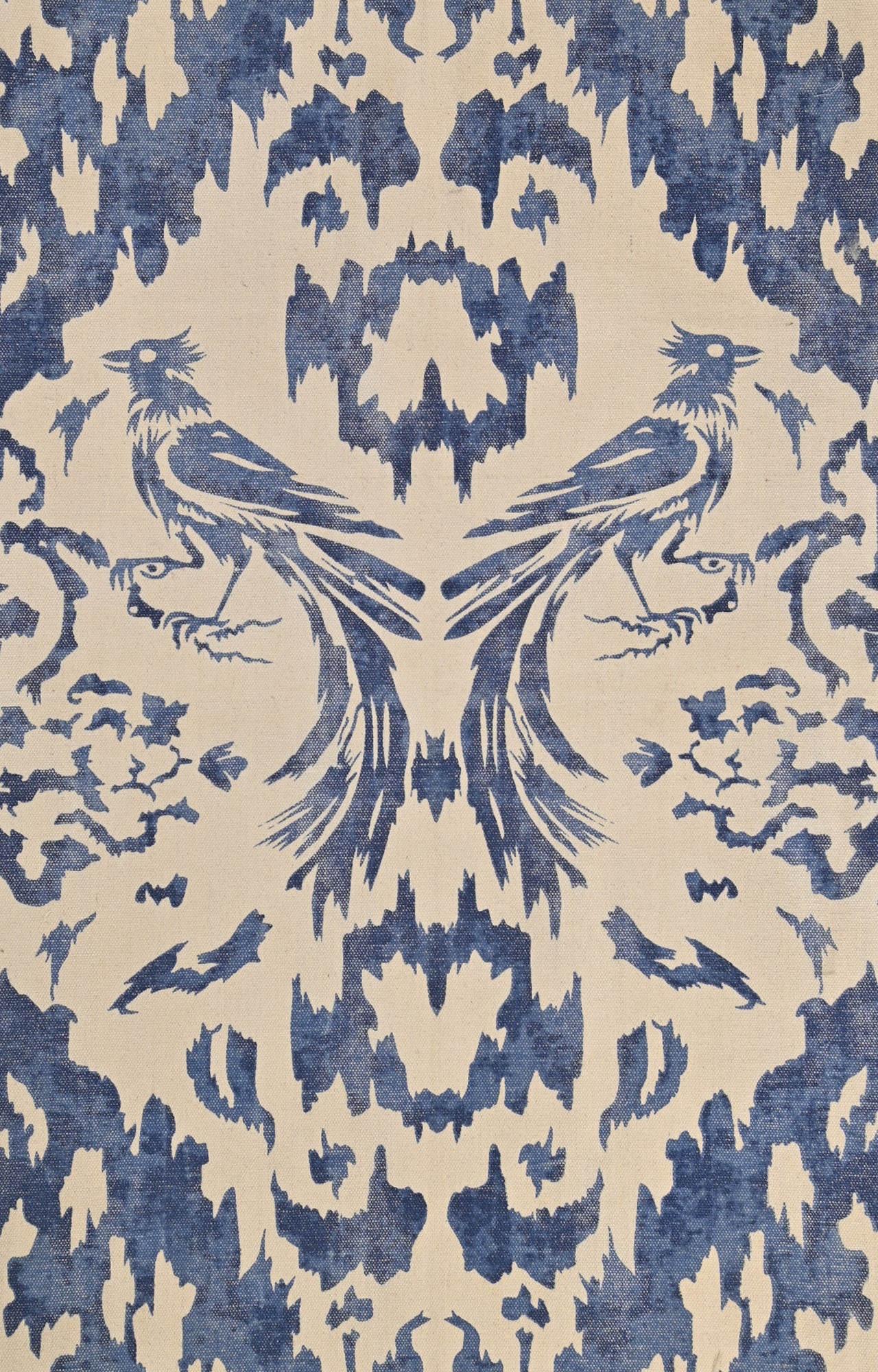 Soaring Crane Dhurrie Rug in Blue