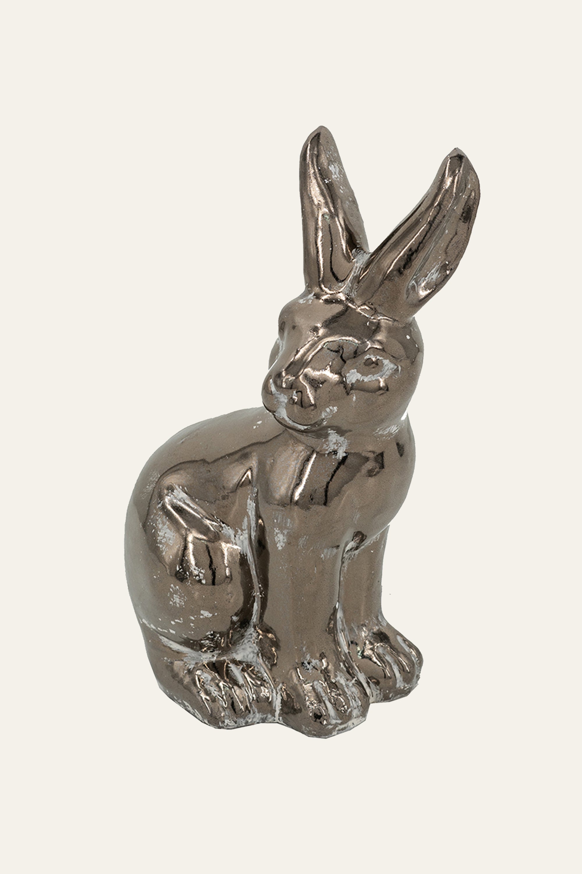 Rabbit Figurine in Distressed Finish for Modern Home Decor