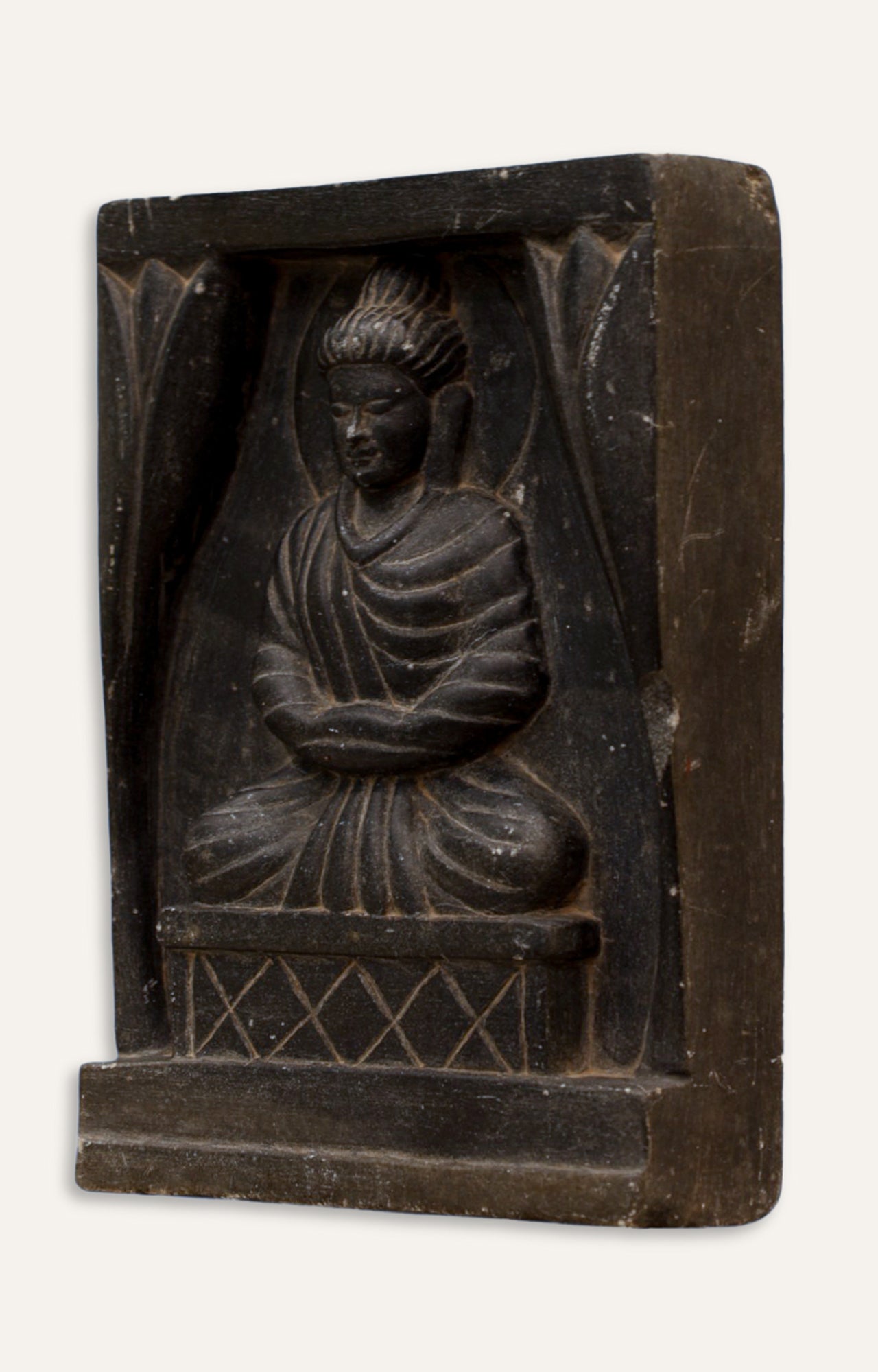 Black Marble Buddha Statue – Handcrafted Decorative Idol