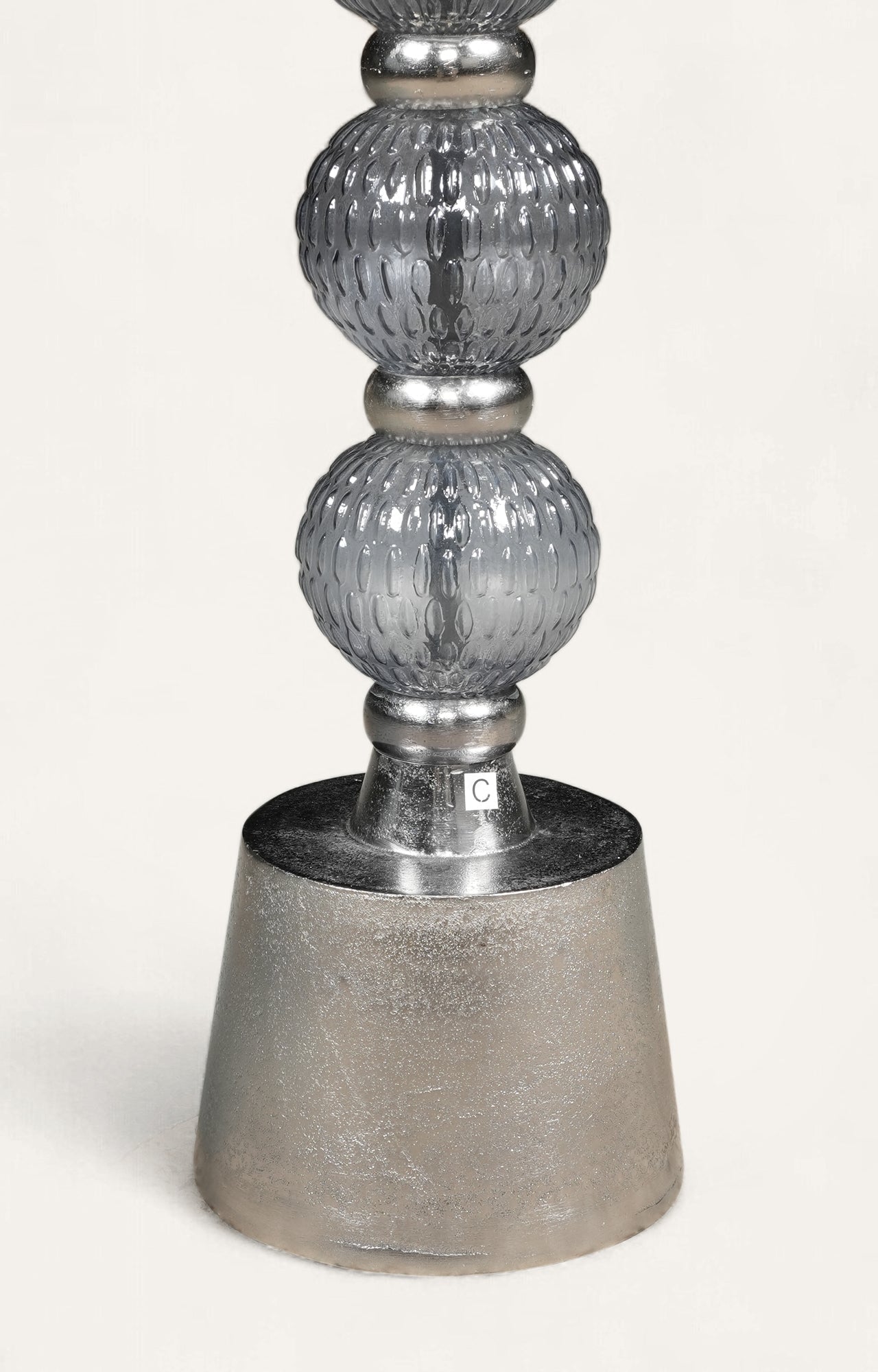 Art Deco Silver and Glass Orb Accent Table