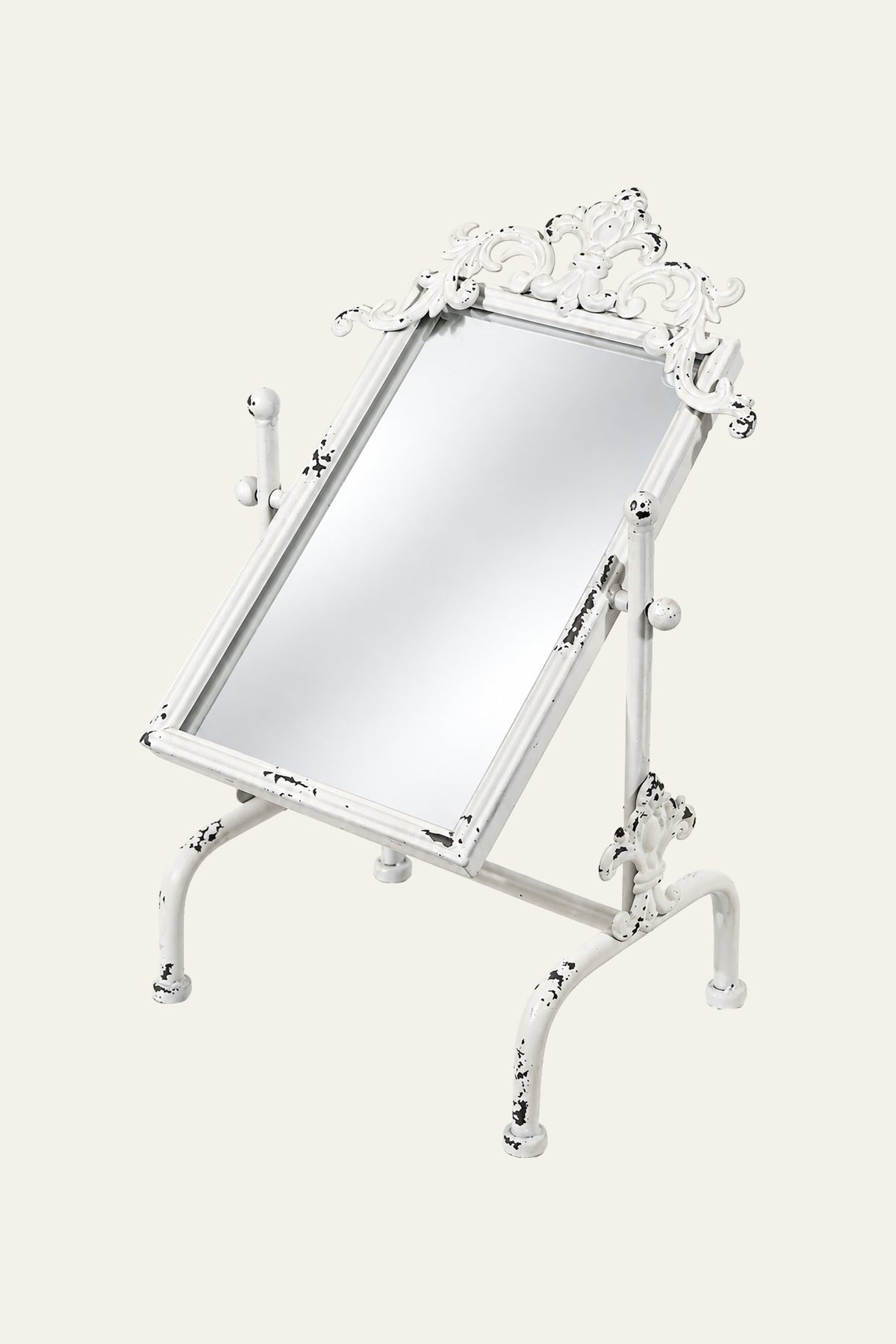 French Inspired Tabletop Vanity Mirror on Swivel Stand