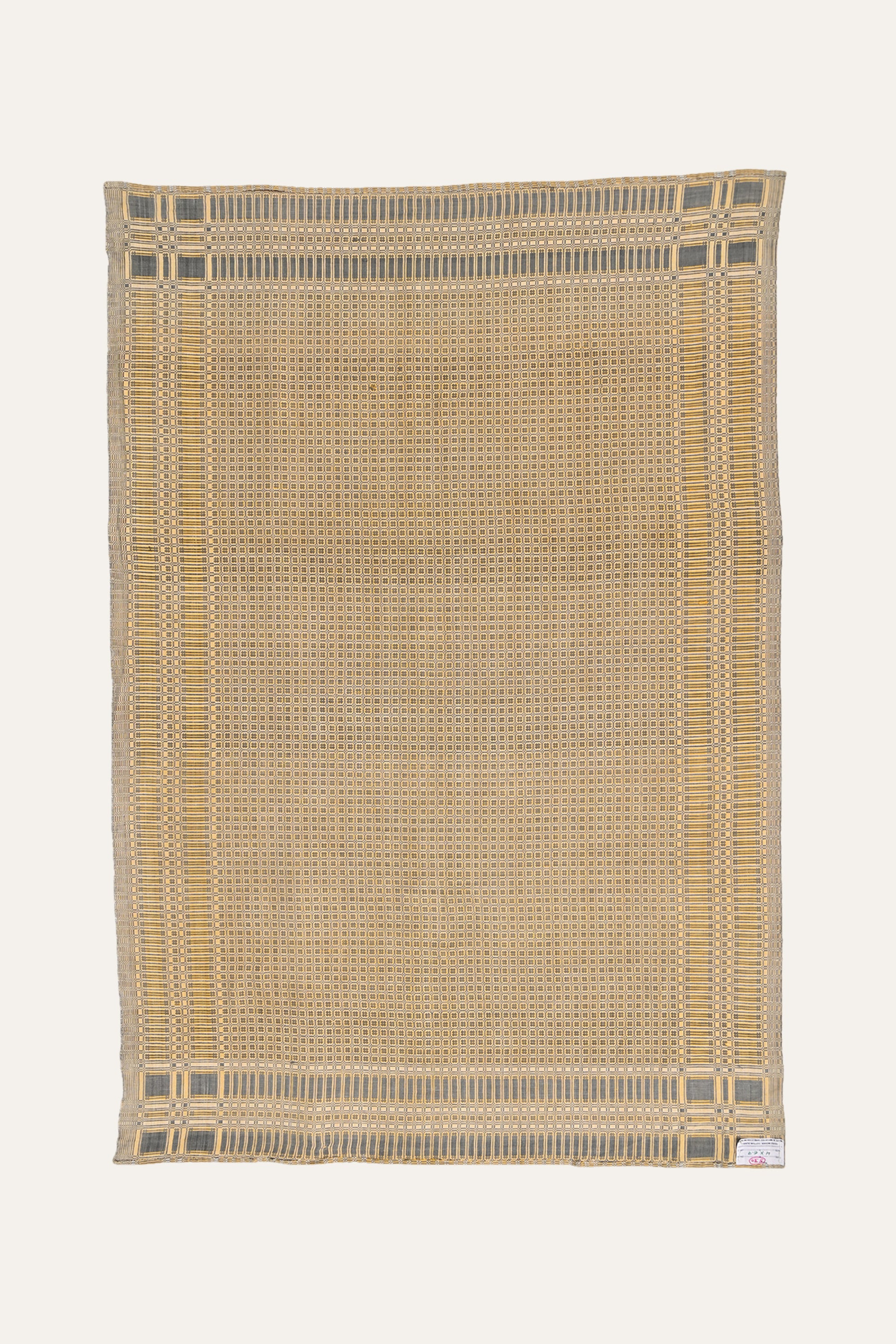 Light Yellow Reversible Khes Wall Hanging with Fringed Edge
