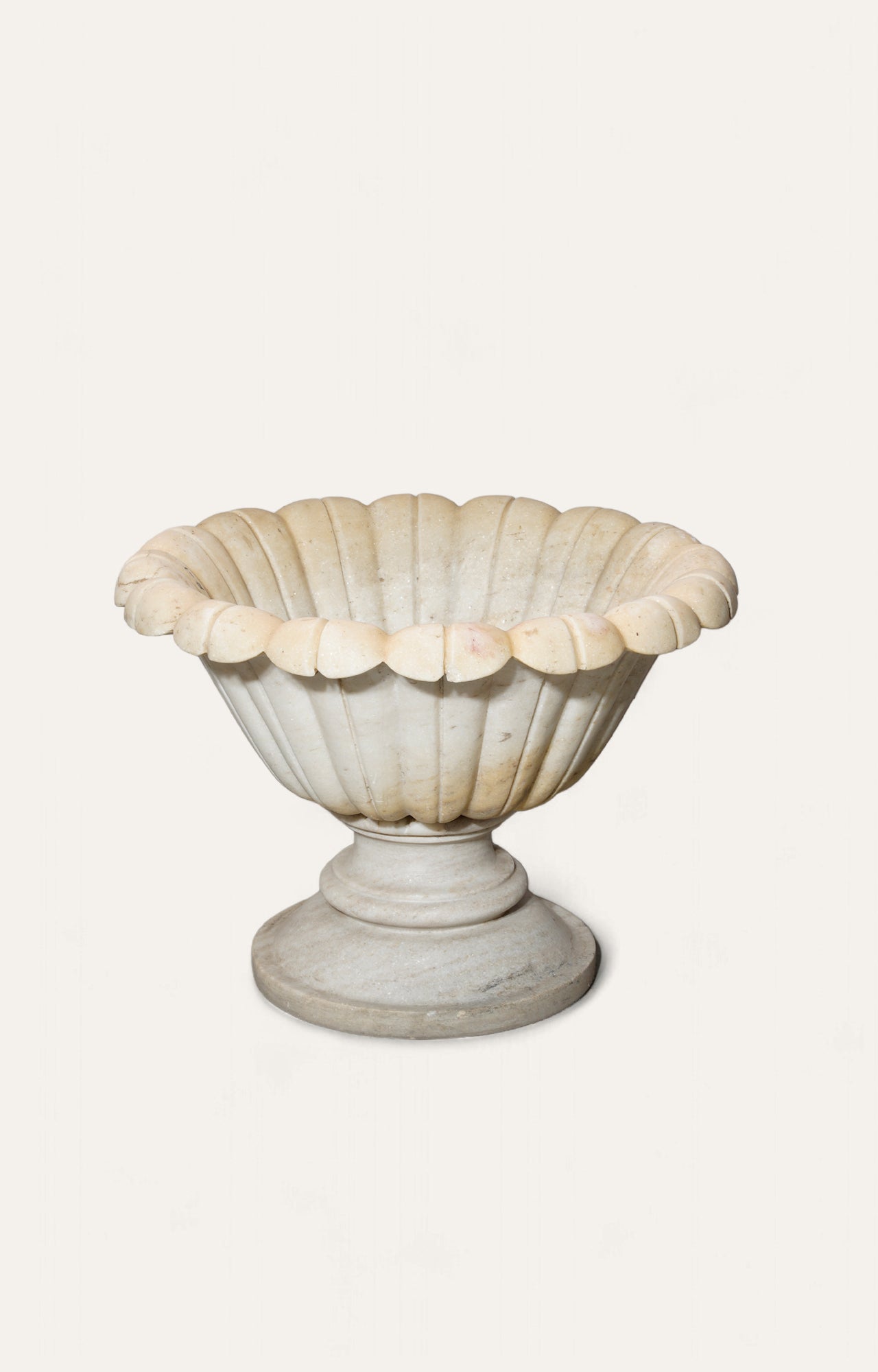 Marble Lotus Long Leaf Urn