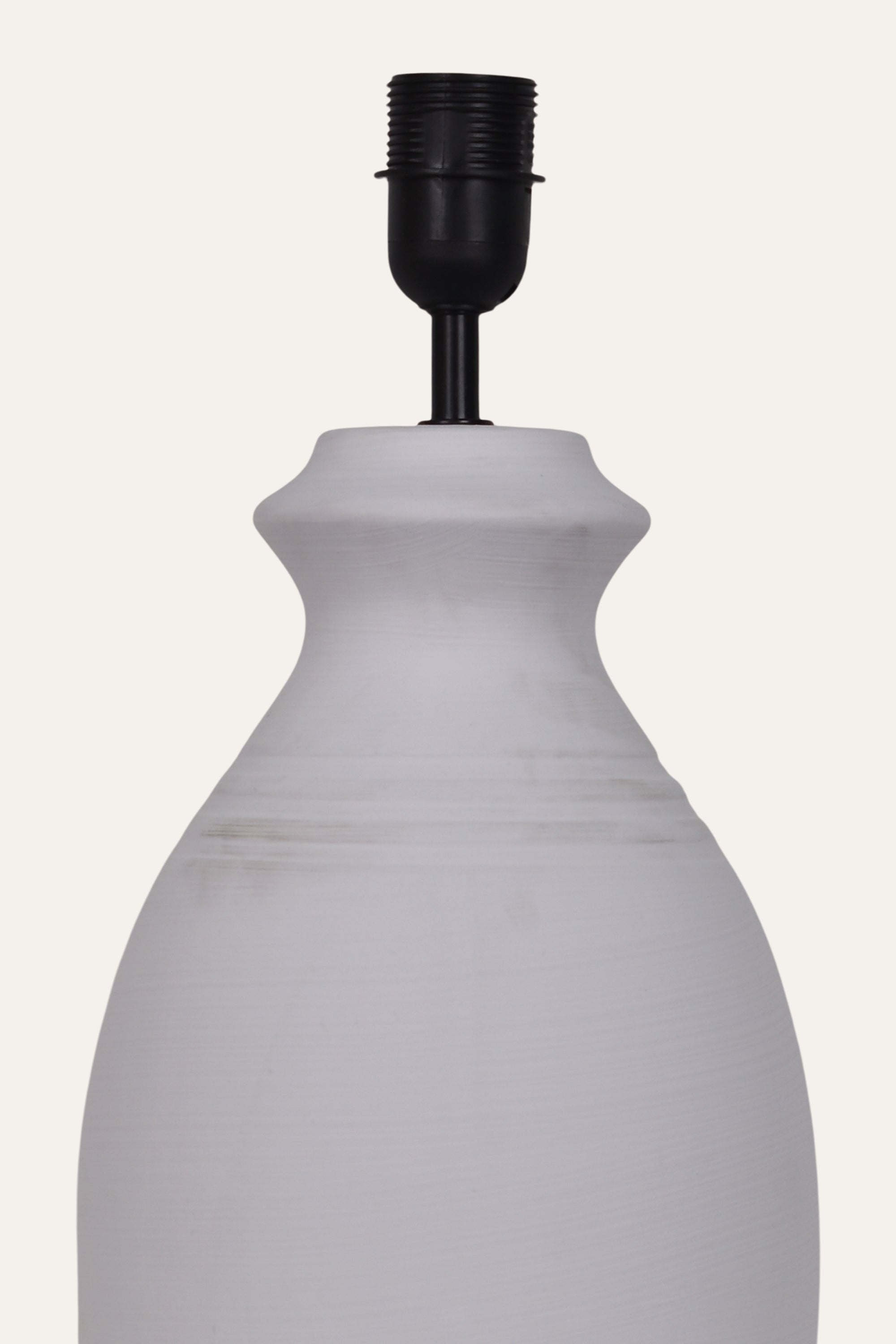 Modern White Ceramic Table Lamp with Fabric Shade