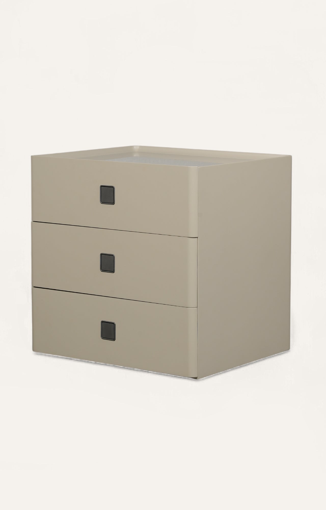 Taupe Three-Drawer Modern Dresser