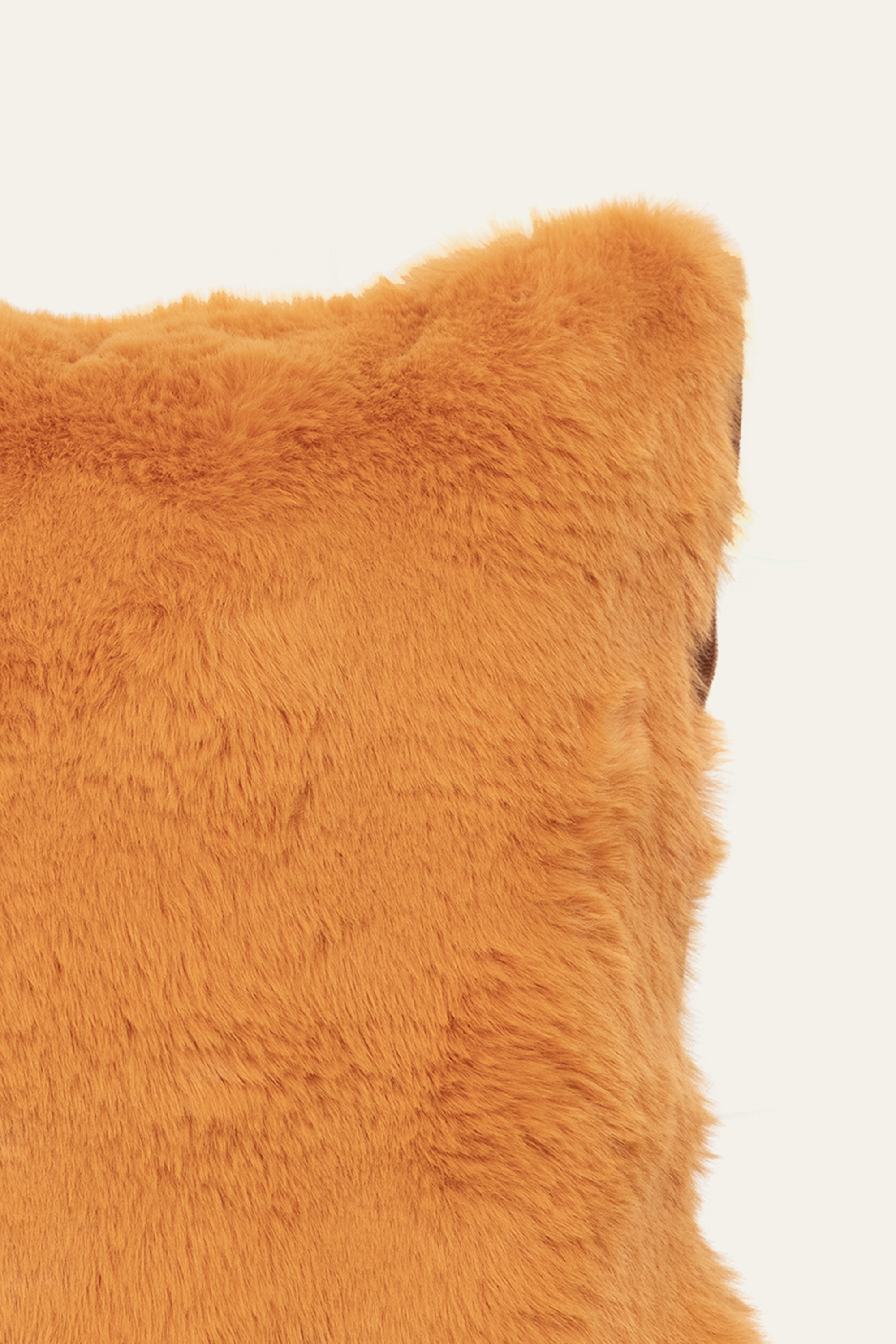 Orange Ultra Soft Fur Cushion for Kids Room