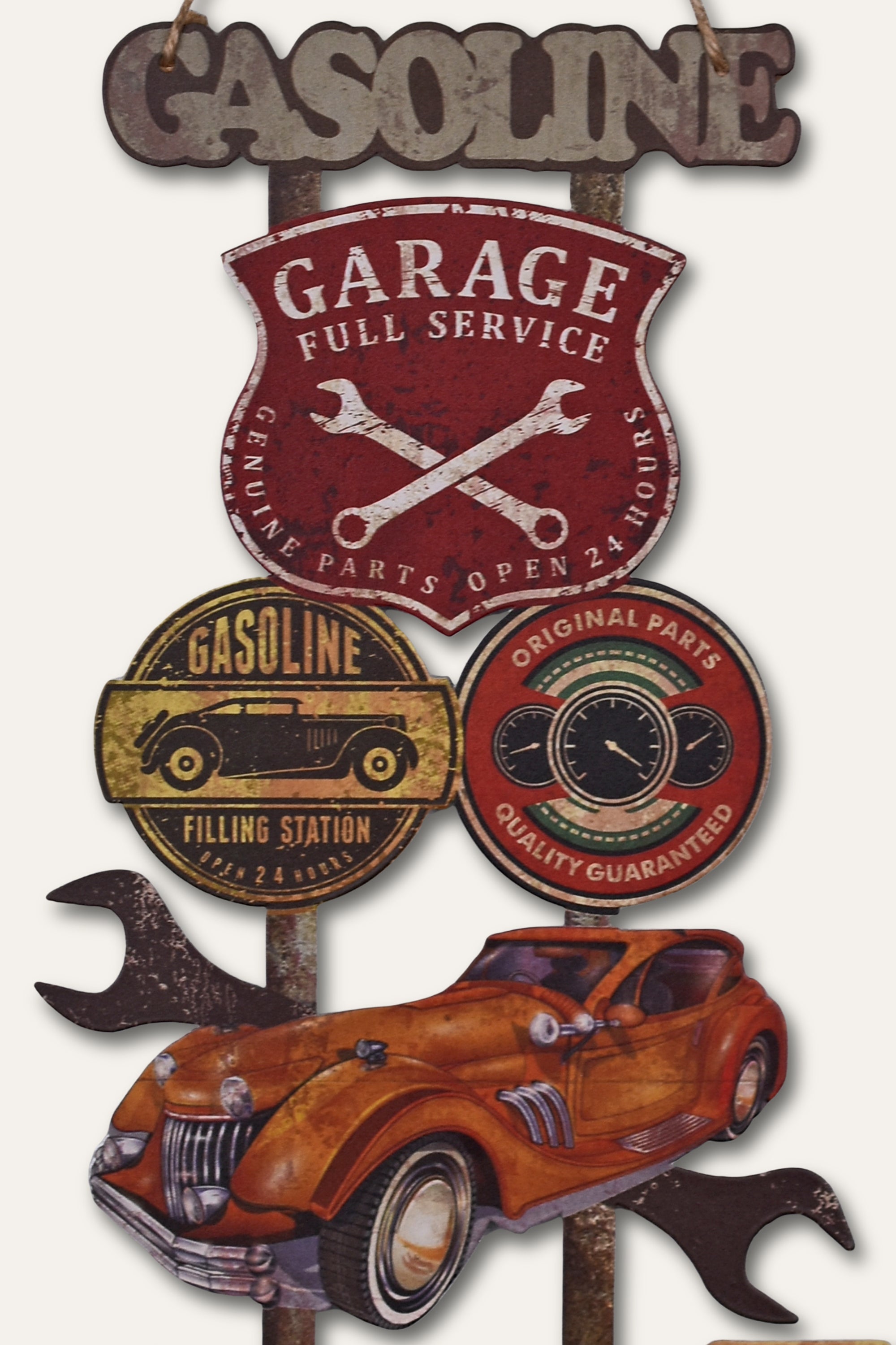 American Retro Garage Distressed Wall Décor