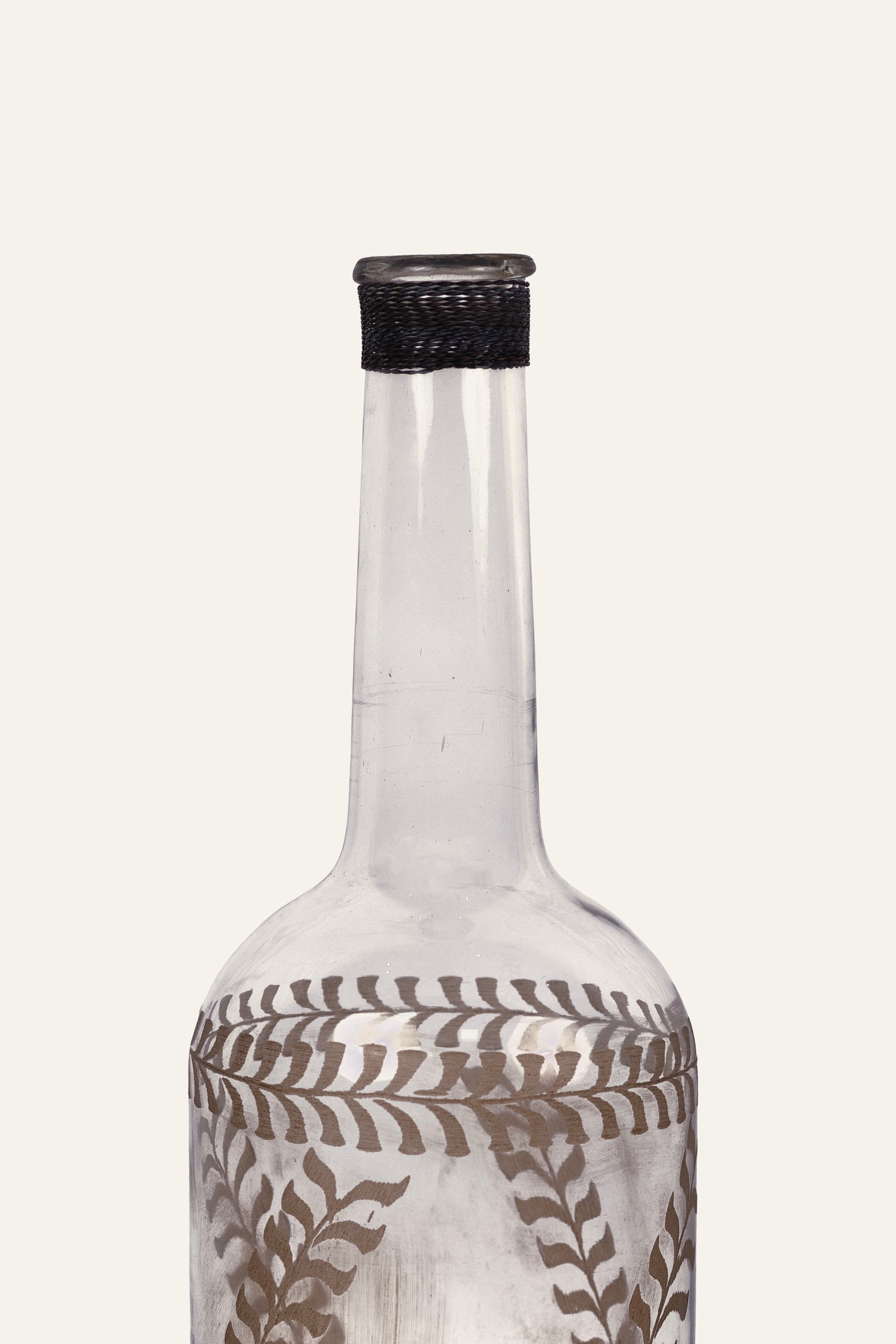 Small Botanical Leaf Glass Bottle