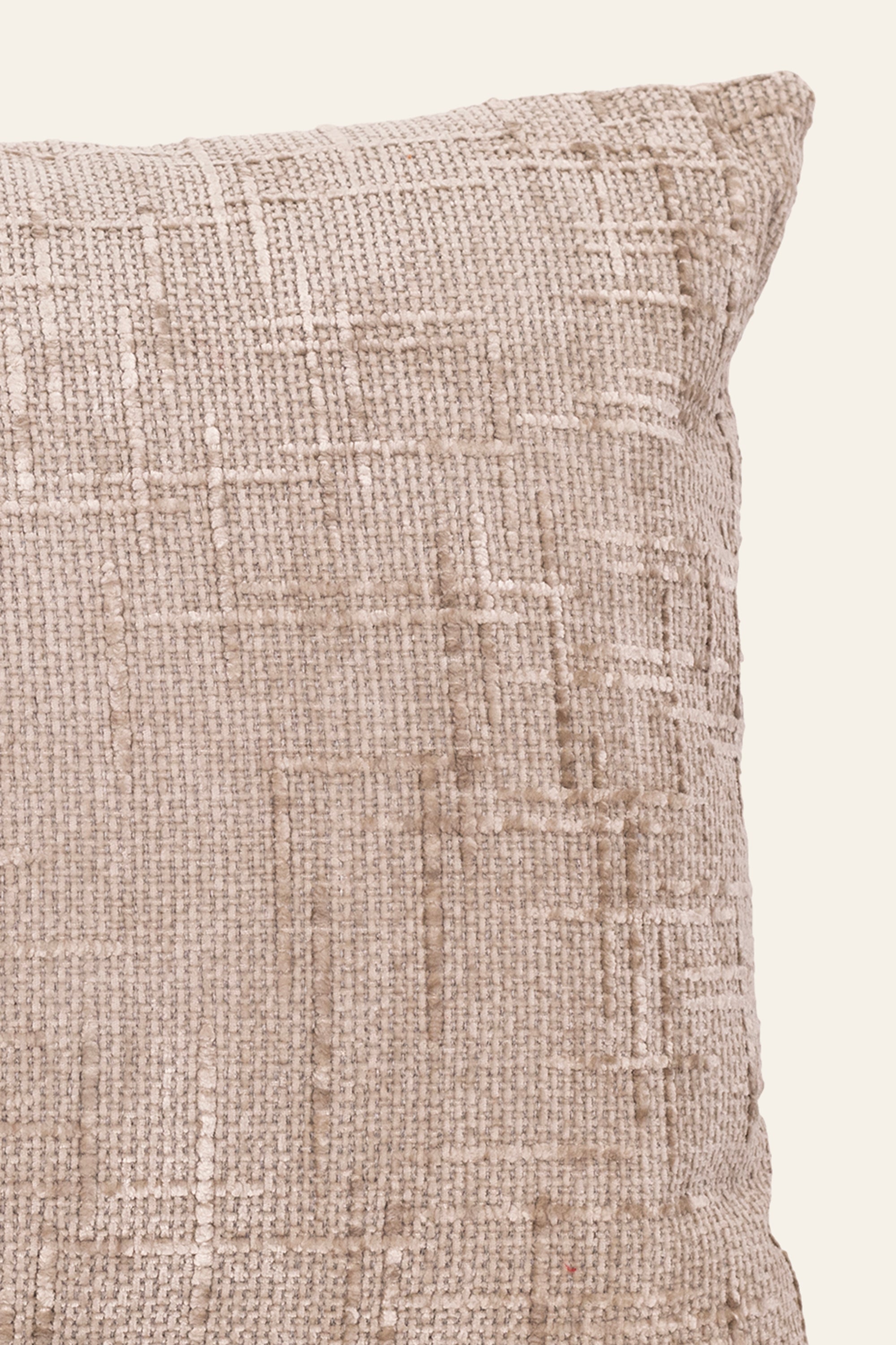 Beige Textured Striped Cushion