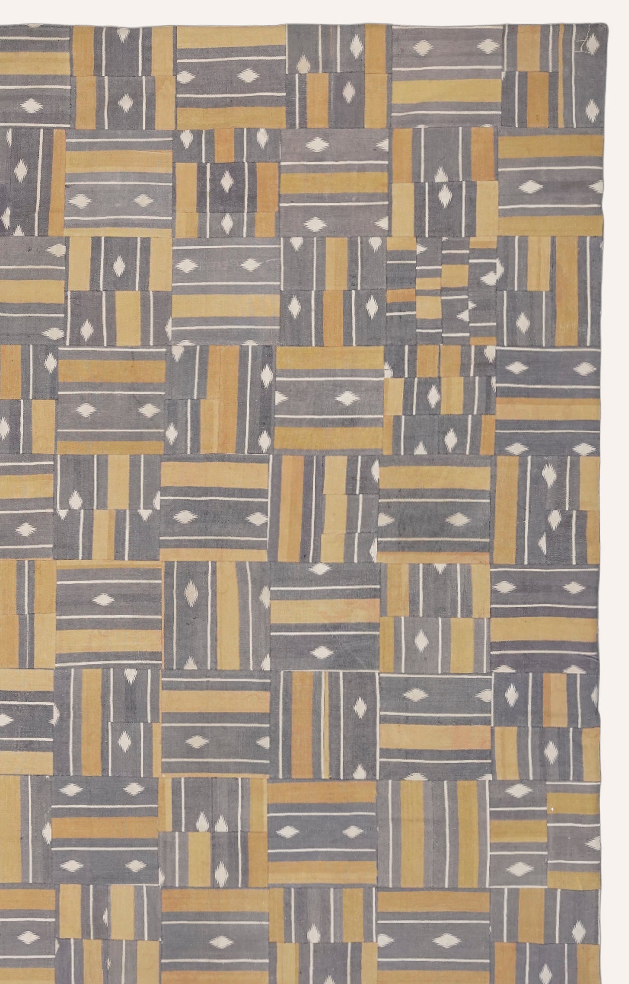 7 x 10 Ft Geometric Gray and Yellow Area Rug