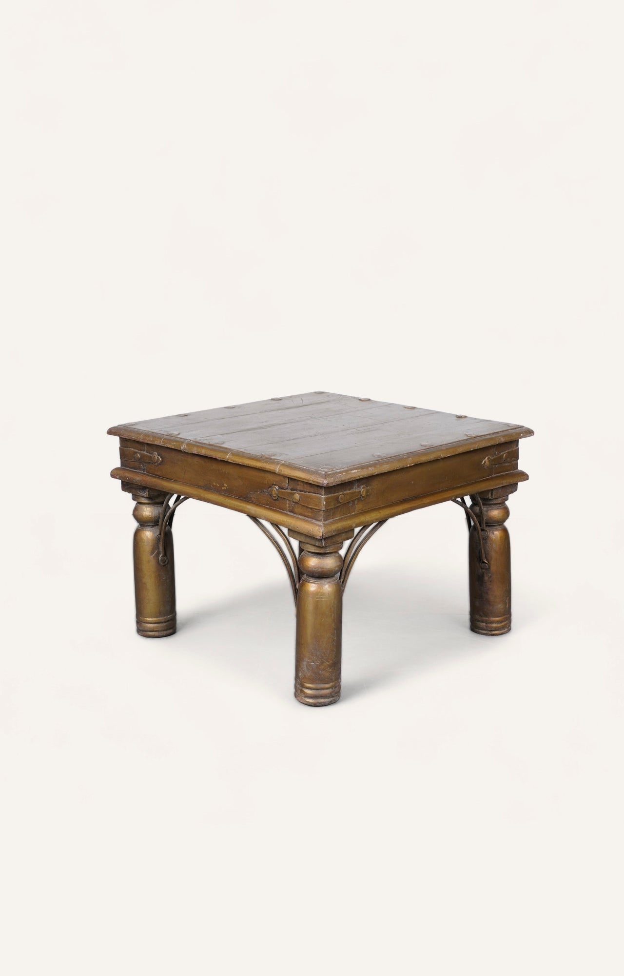 Wooden Antique Gold Finish side table